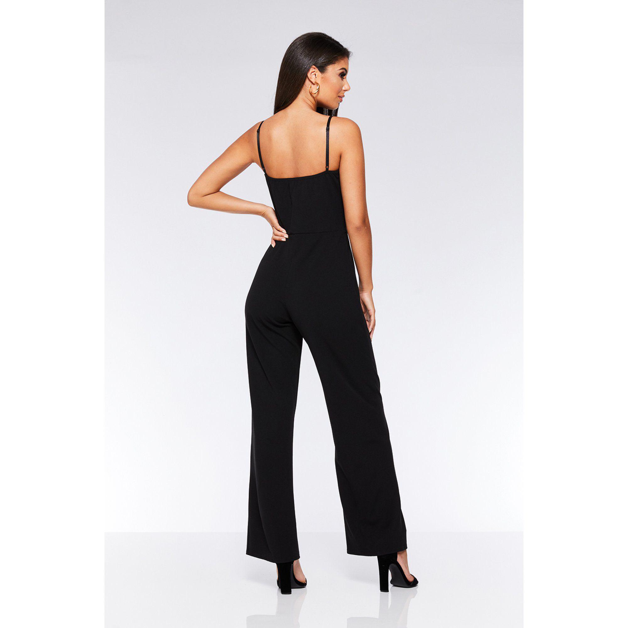 quiz black and gold jumpsuit