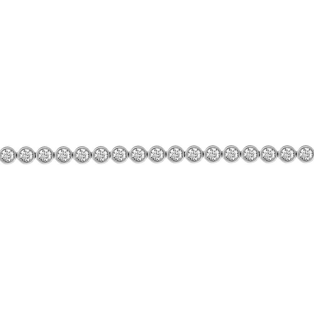 Jewelco London 18ct White Gold 1ct Diamond Line Tennis Bracelet
