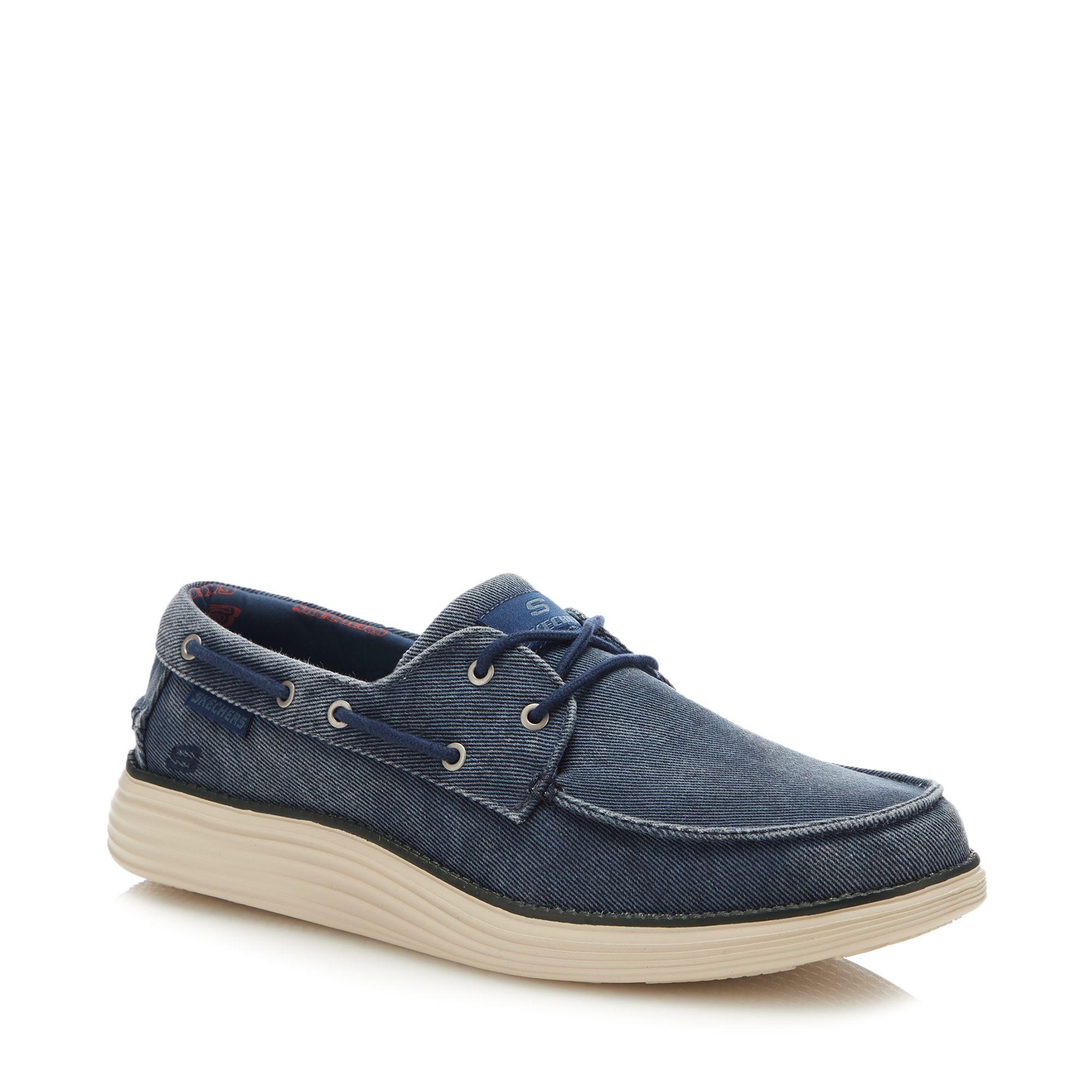 Skechers Men's Canvas 'status 2.0' Boat Shoes in Navy (Blue) for Men Lyst