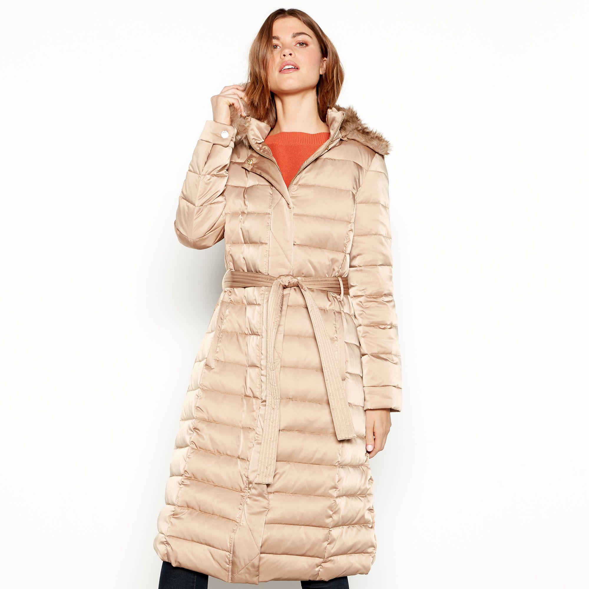 J By Jasper Conran Dark Gold Quilted Feather And Down Hooded
