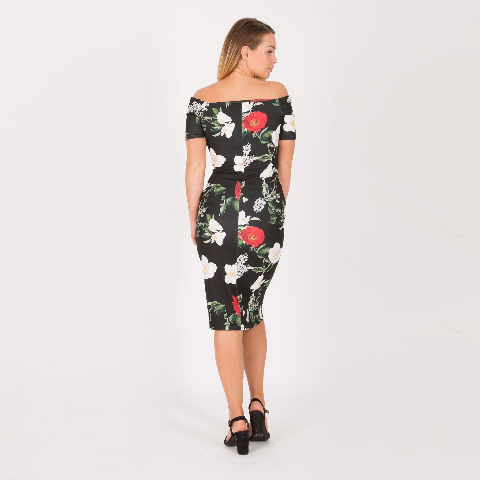 mid length bardot dress