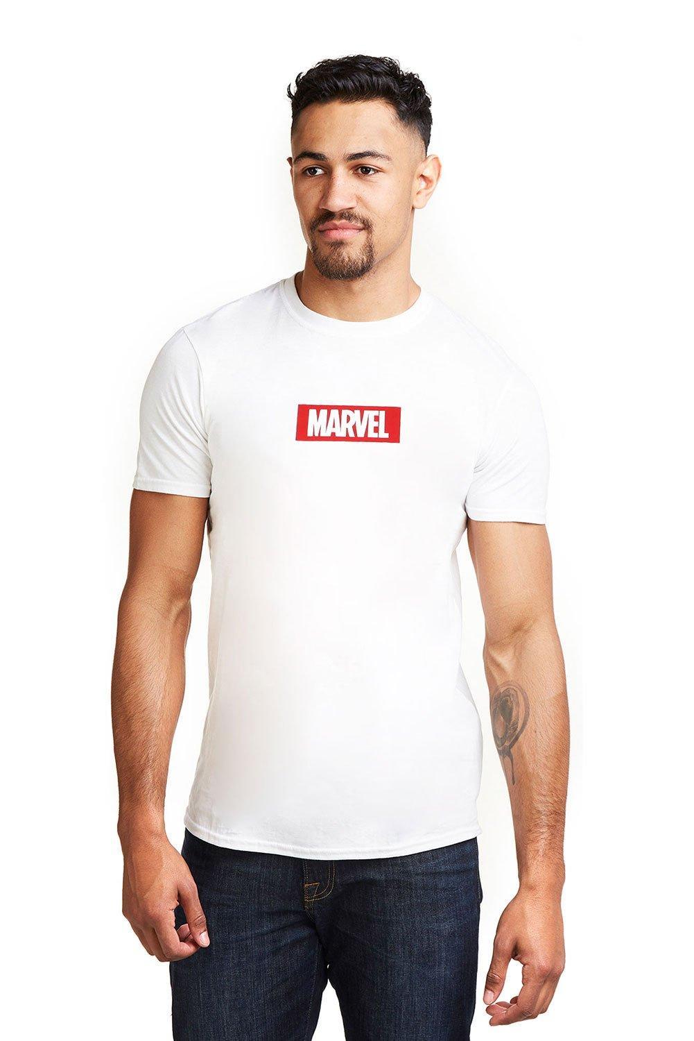 Marvel box best sale logo shirt