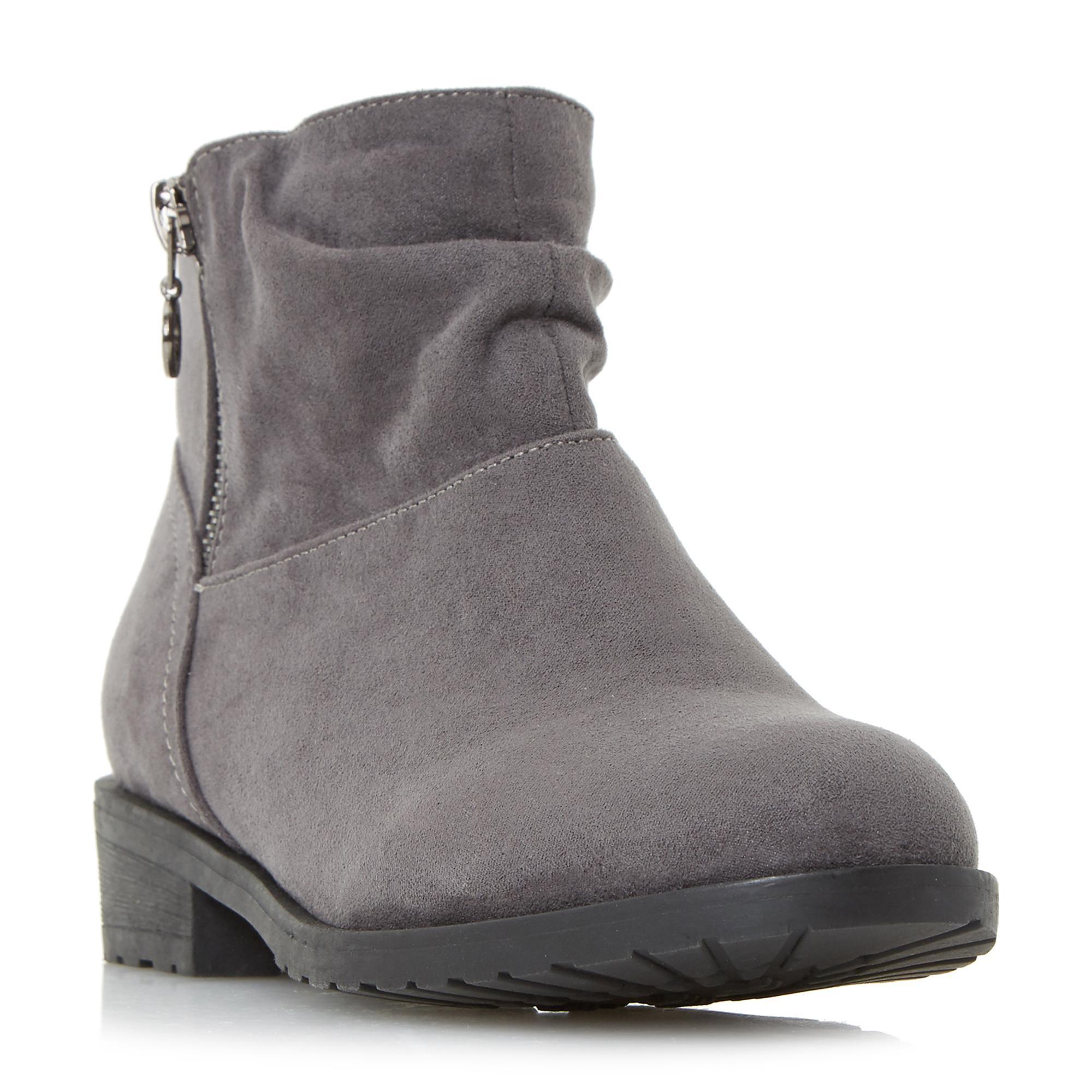 grey flat ankle boots