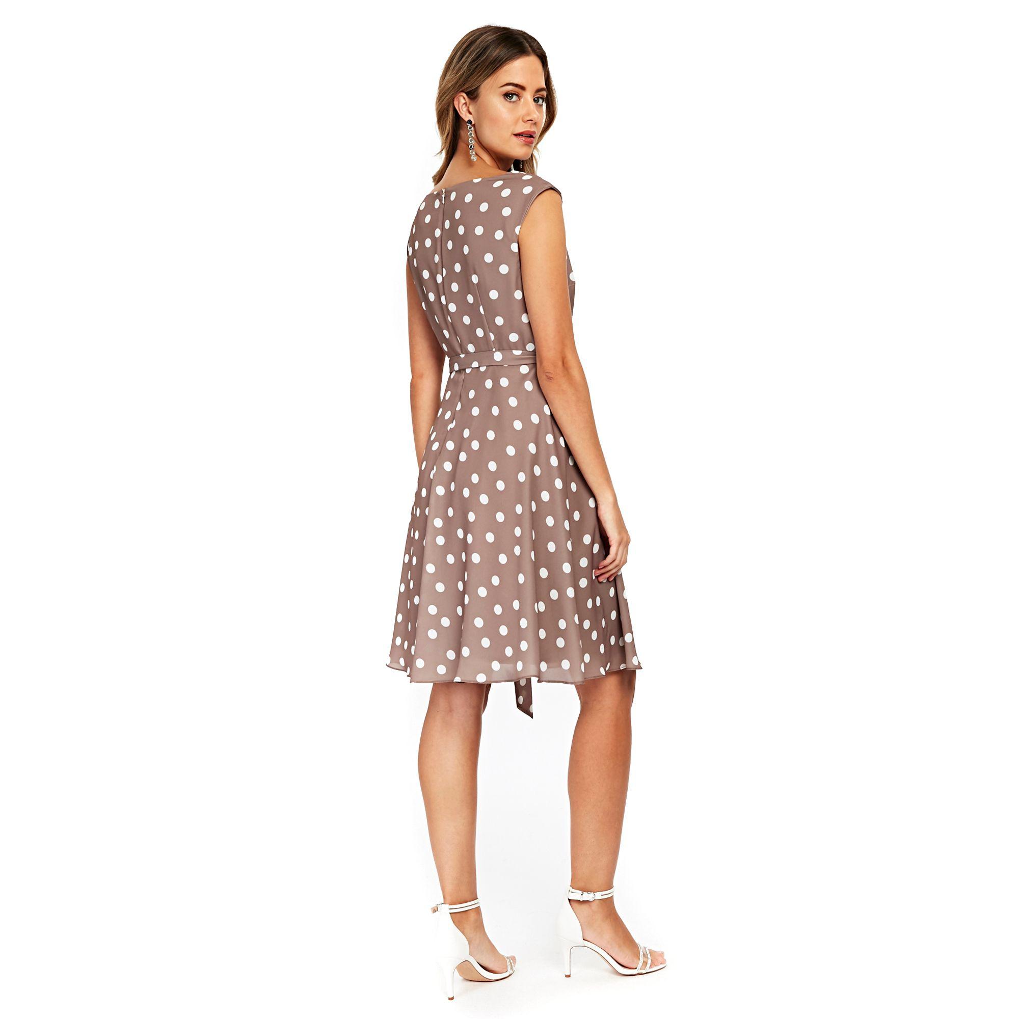 taupe spot dress