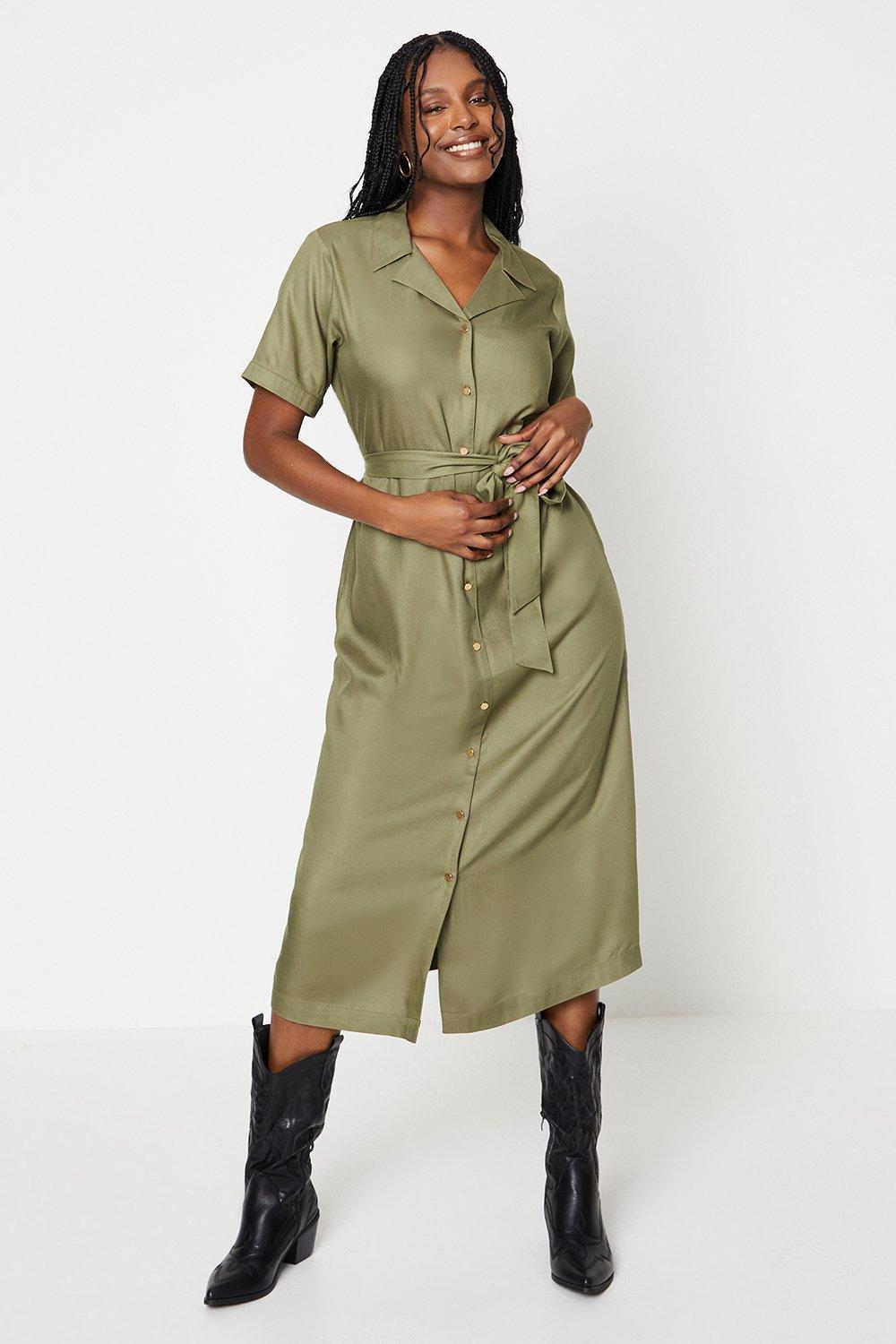 Dorothy perkins khaki shirt best sale dress