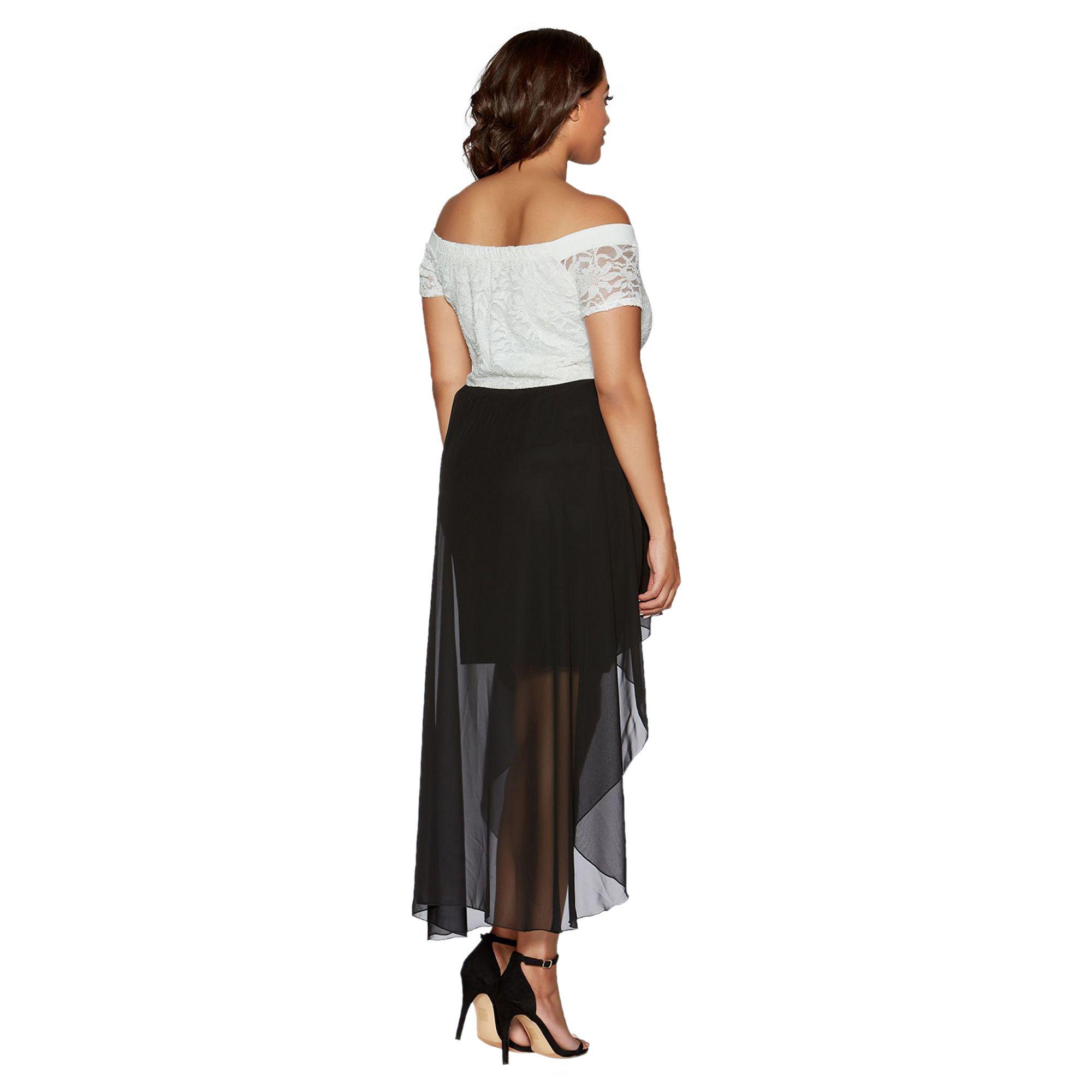 black glitter dip hem dress