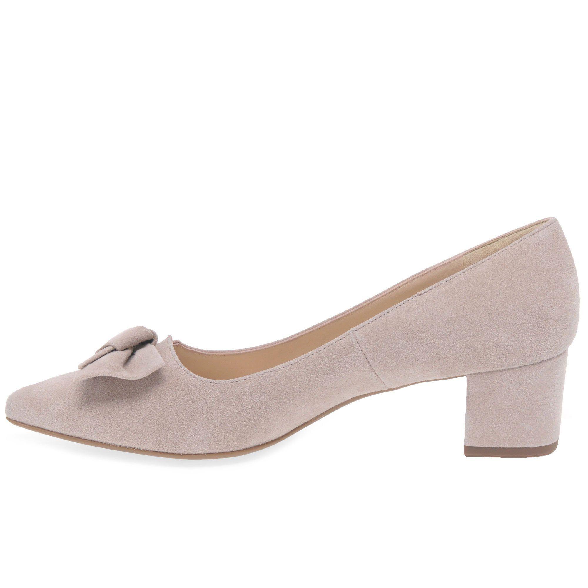 nude suede court shoes