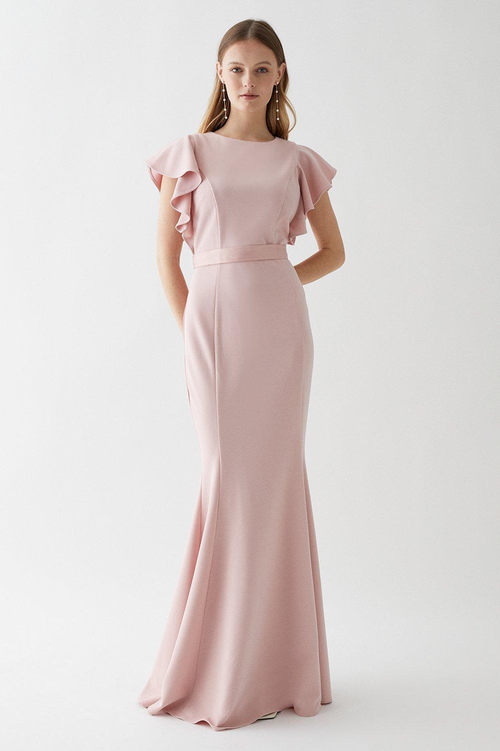 Pink fishtail top bridesmaid dresses