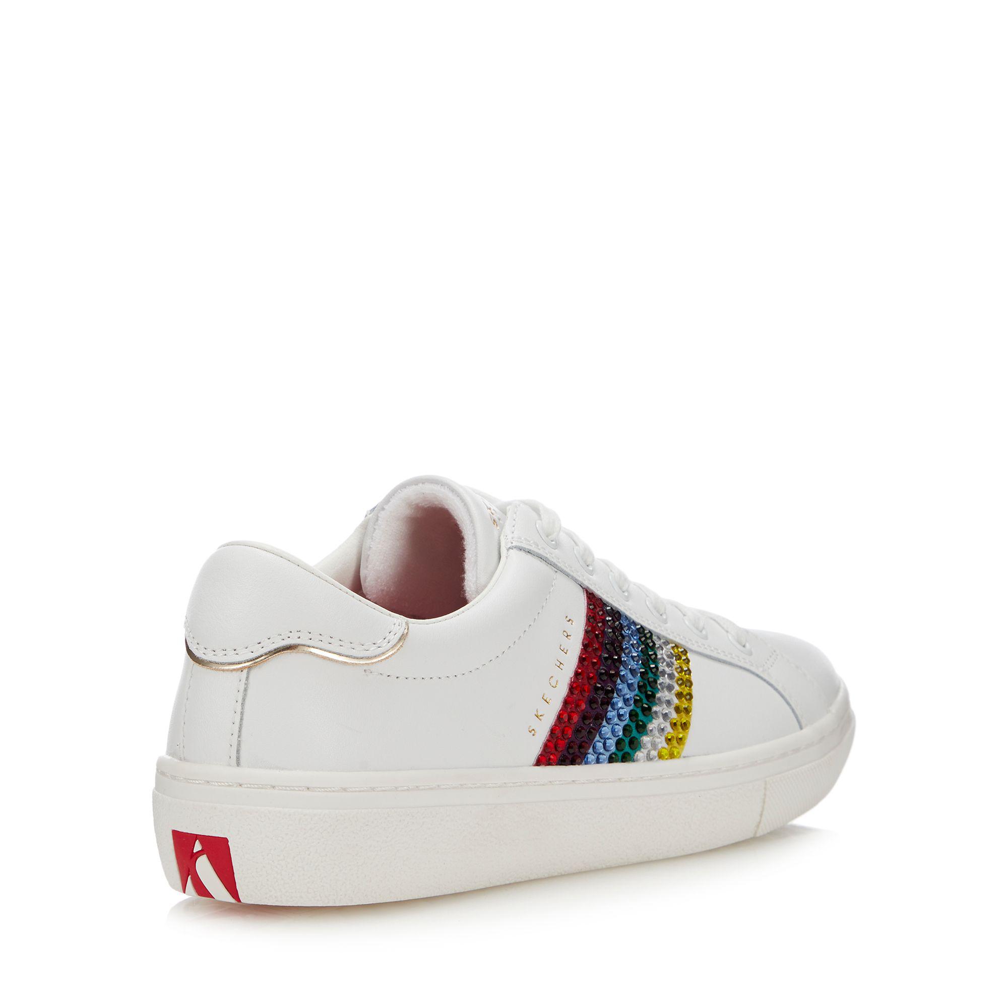 skechers white leather trainers