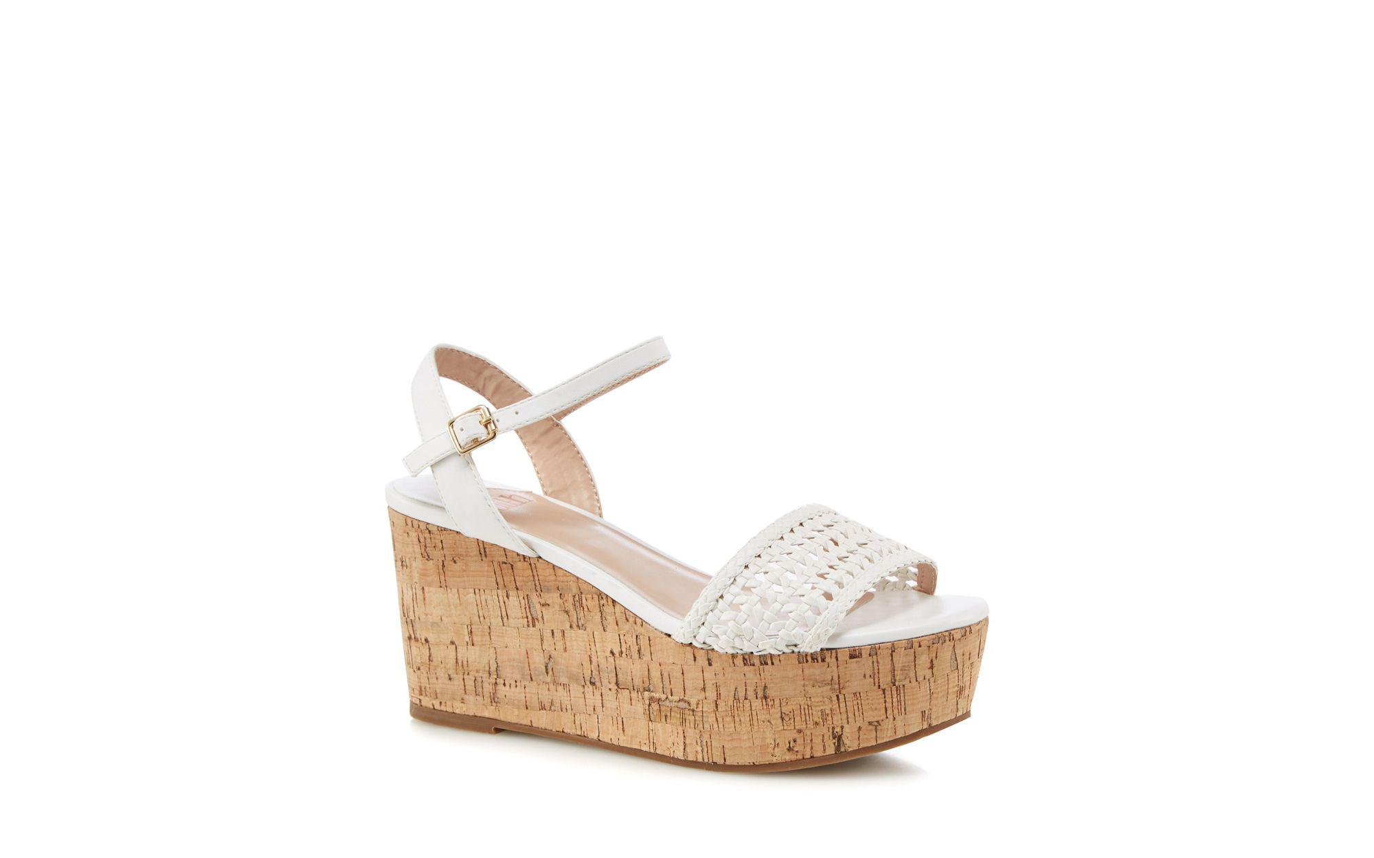 faith white wedges