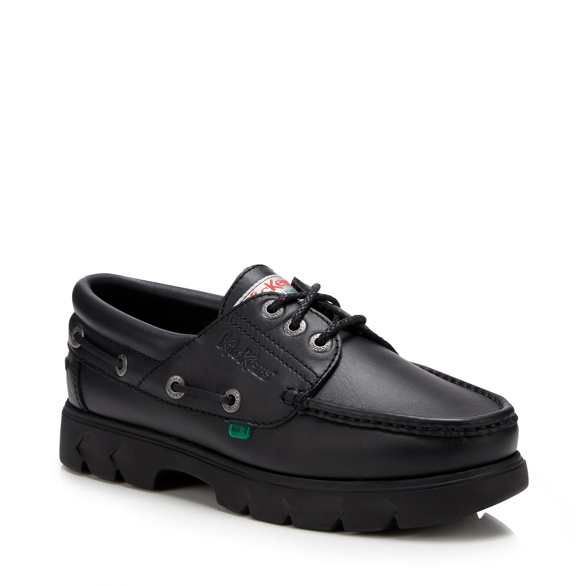 Kickers Men's Leather 'lennon' Boat Shoes in Black for Men - Lyst