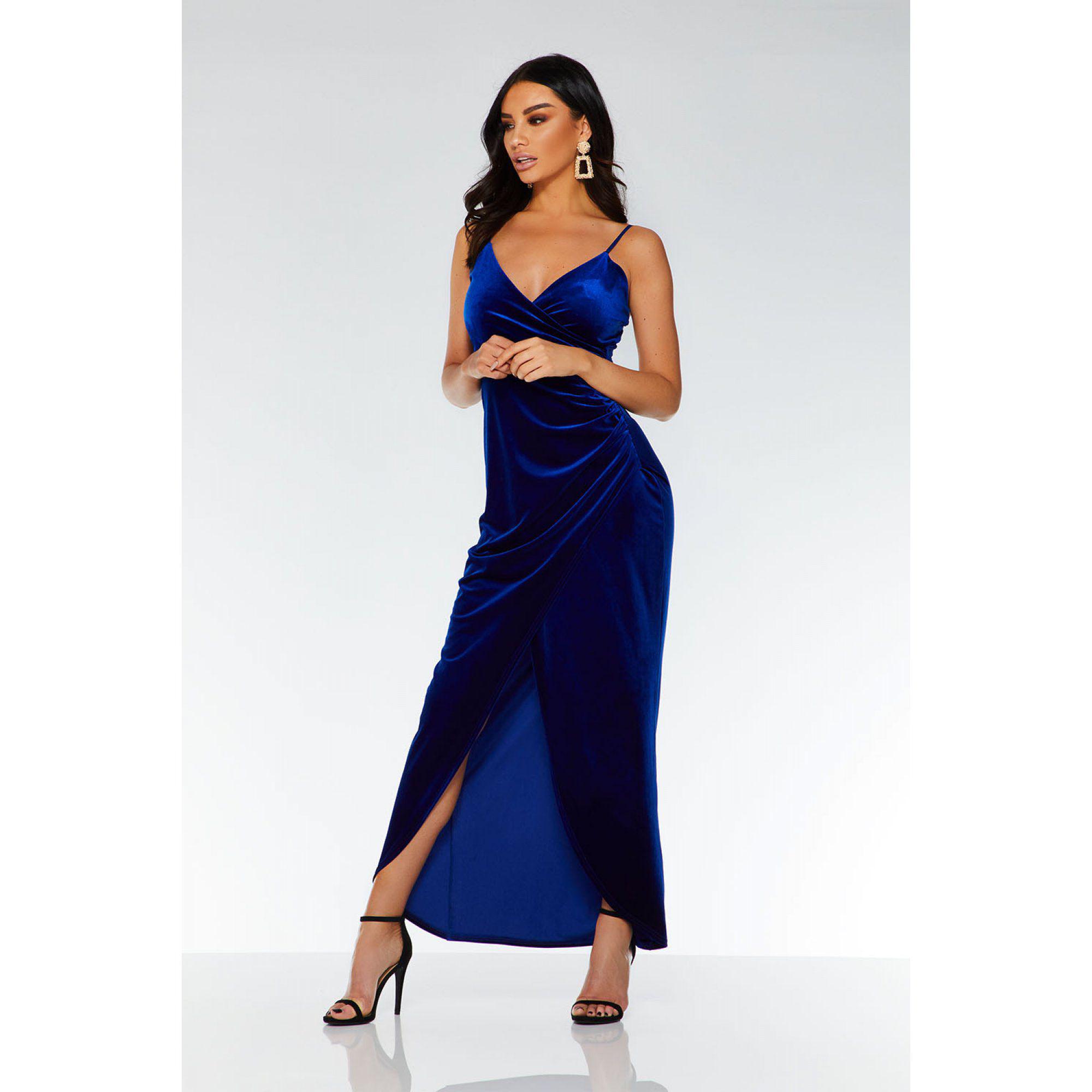Quiz blue velvet dress Clearance