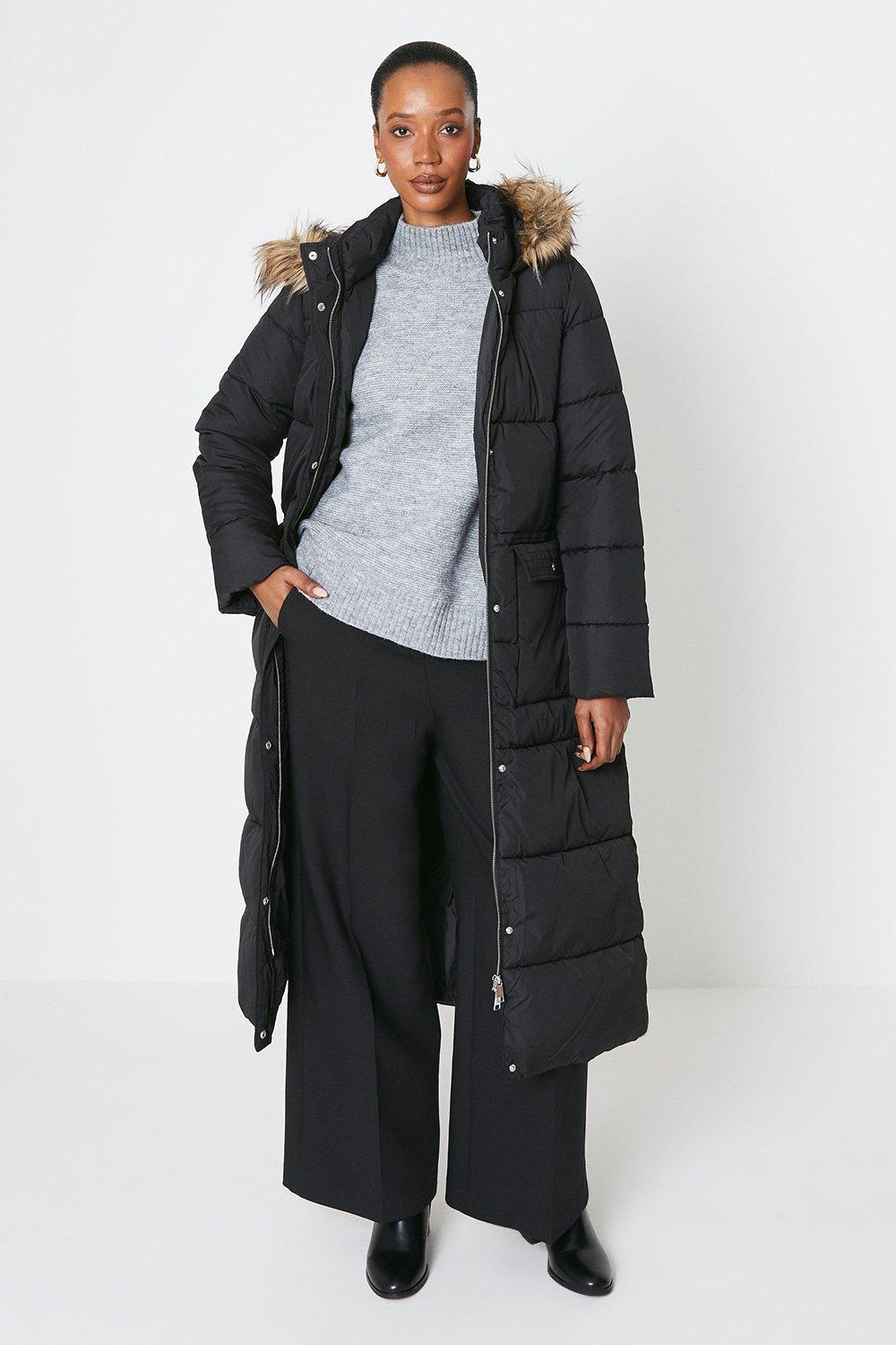 PRINCIPLES Extra Warm Longline Puffer Jacket in Black | Lyst UK