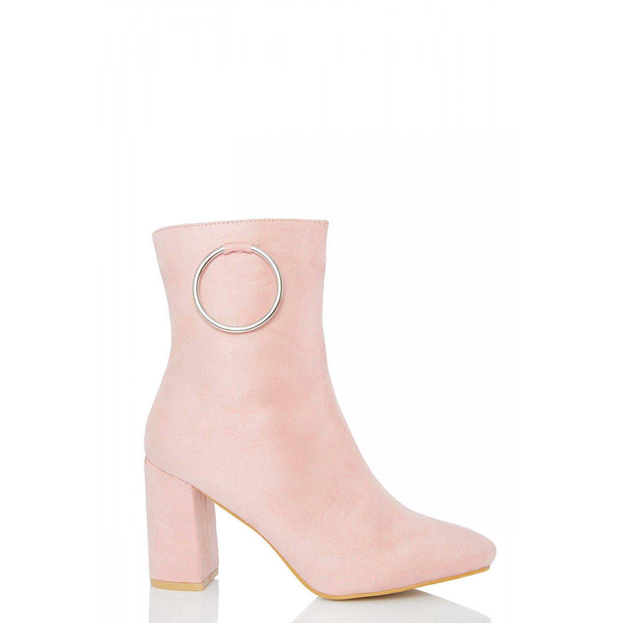 blush pink ankle boots