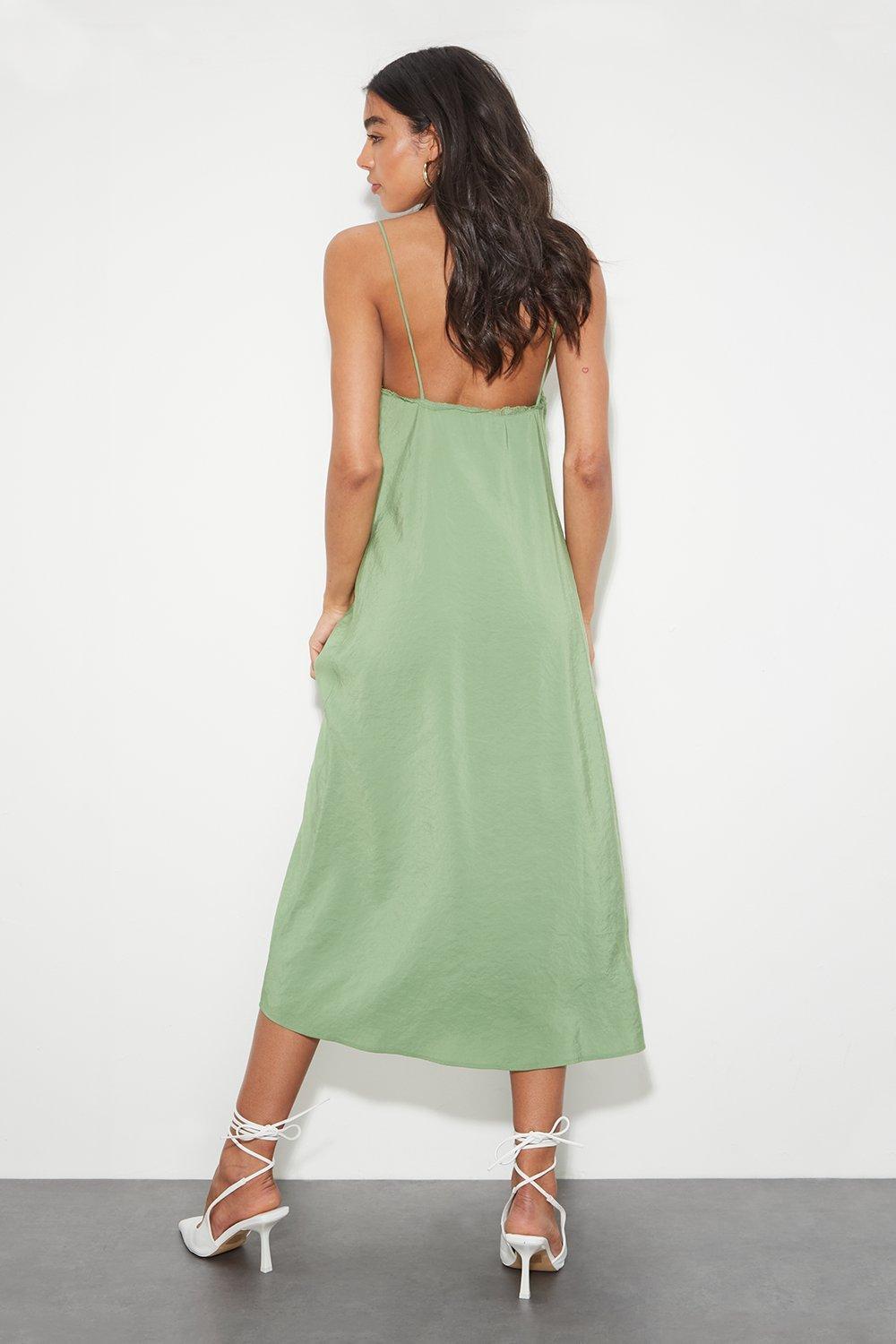 Silk Touch Lace Detail Cami Dress