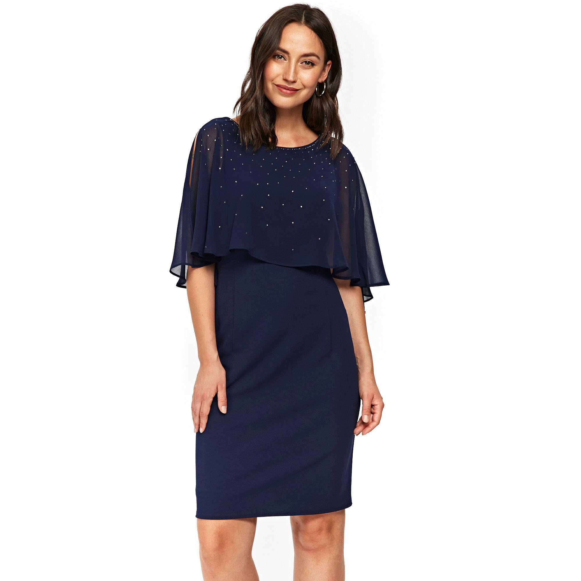 Wallis Navy Overlay Dress Sale, 55% OFF 