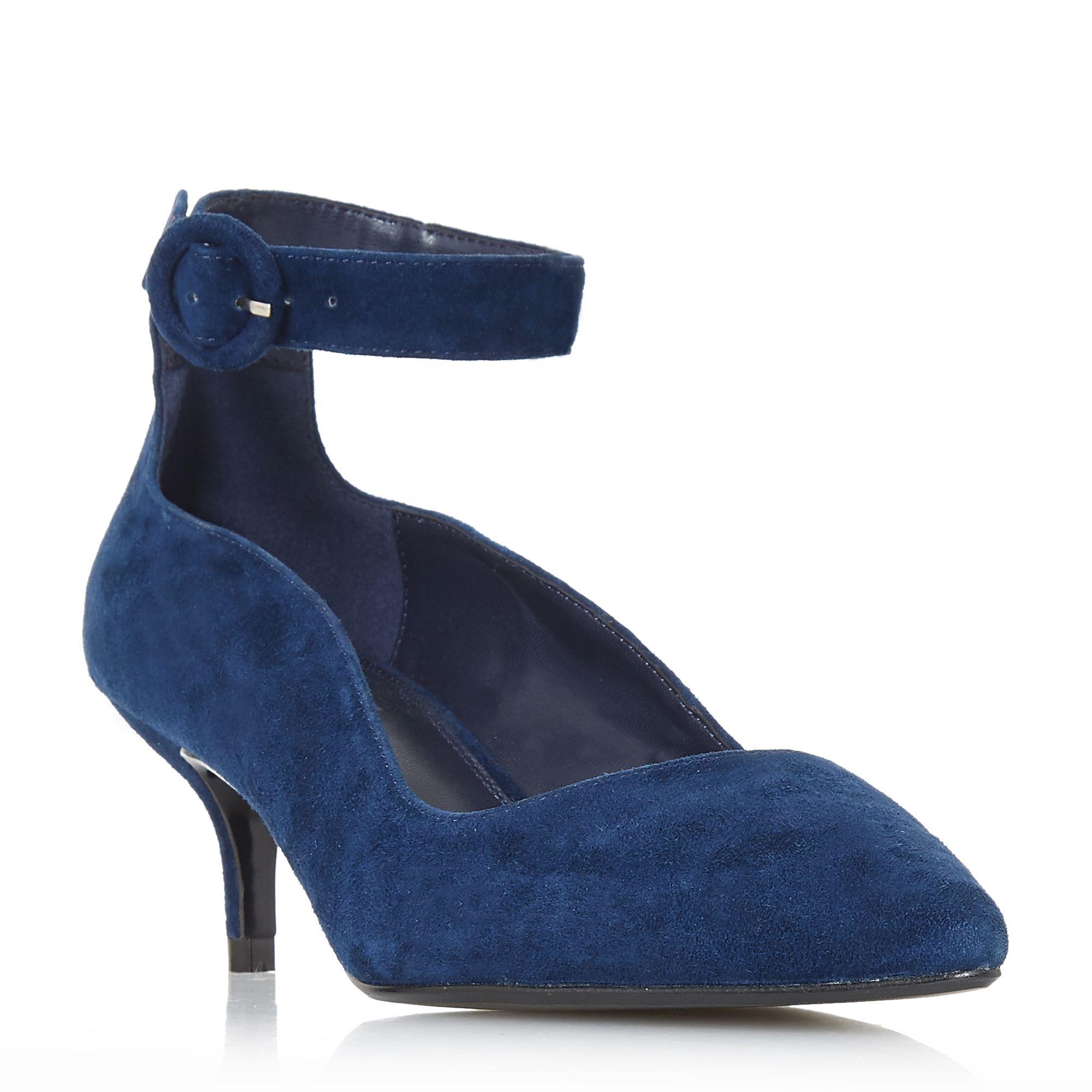 Dune Suede 'bestte' Mid Kitten Heel Court Shoes in Navy (Blue) - Lyst