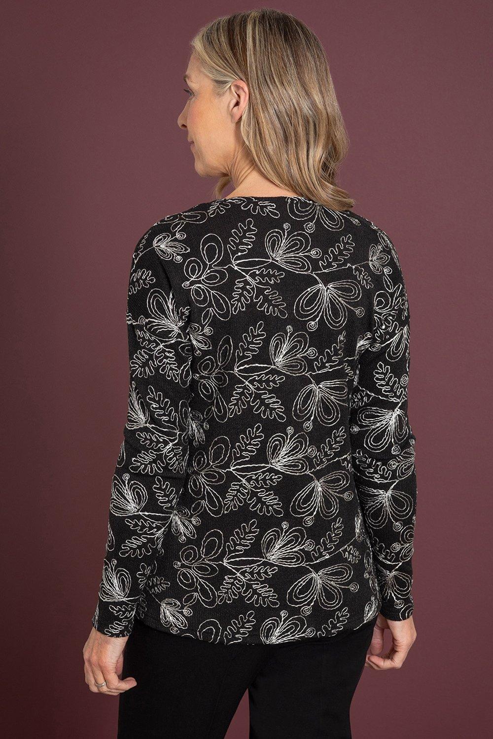 Rose embroidered cheap jumper