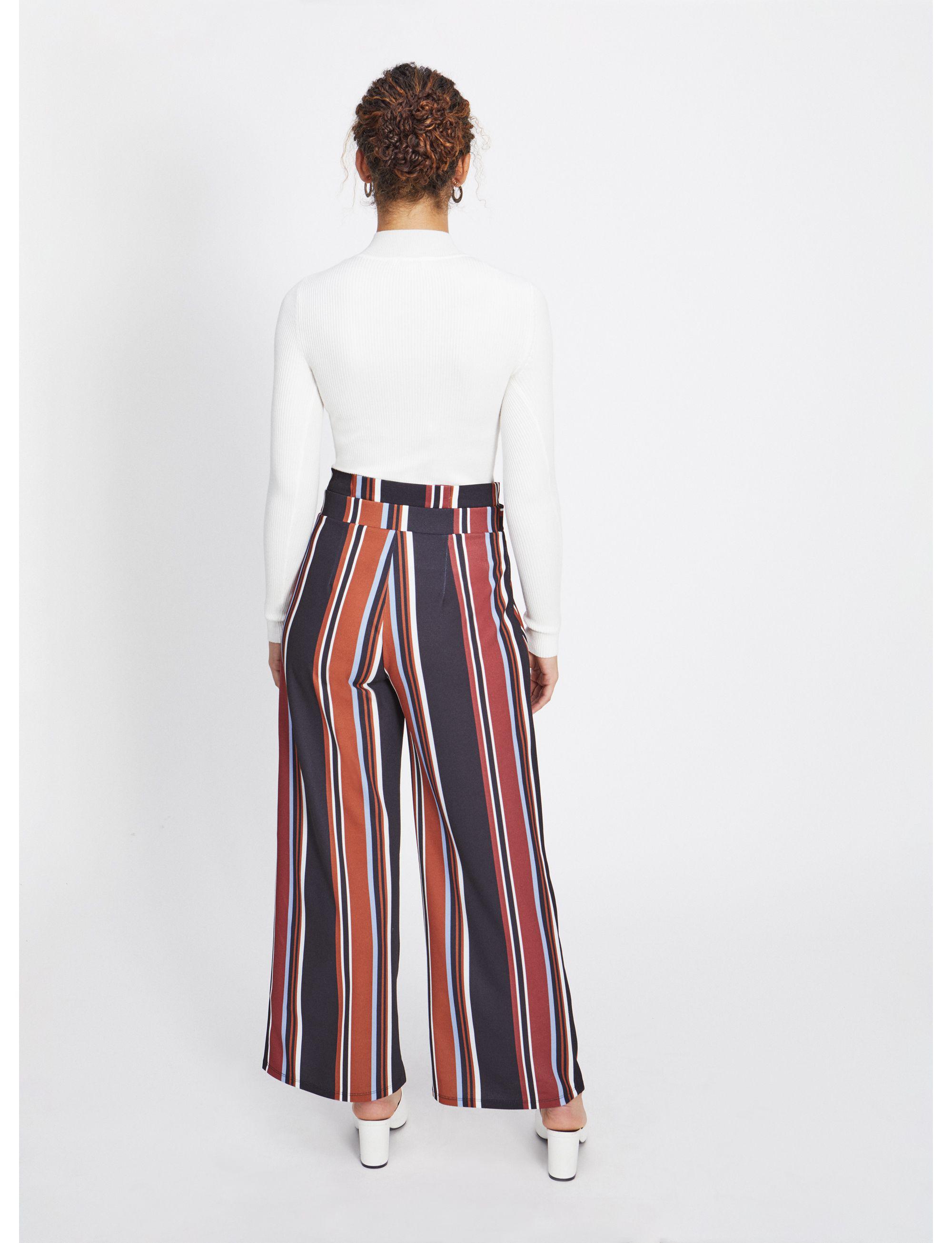 multi coloured striped trousers