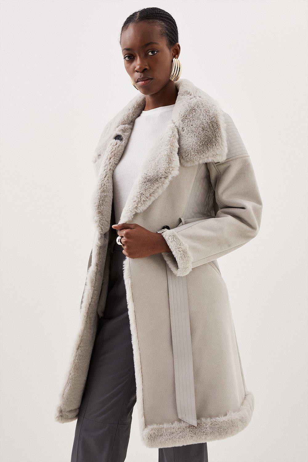 Oasis faux top shearling biker