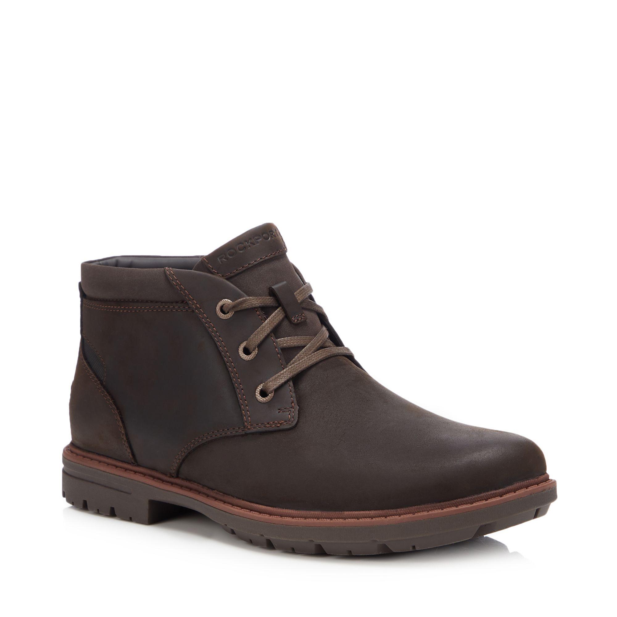 Rockport Men's Leather 'tough Bucks' Waterproof Chukka Boots in Dark ...