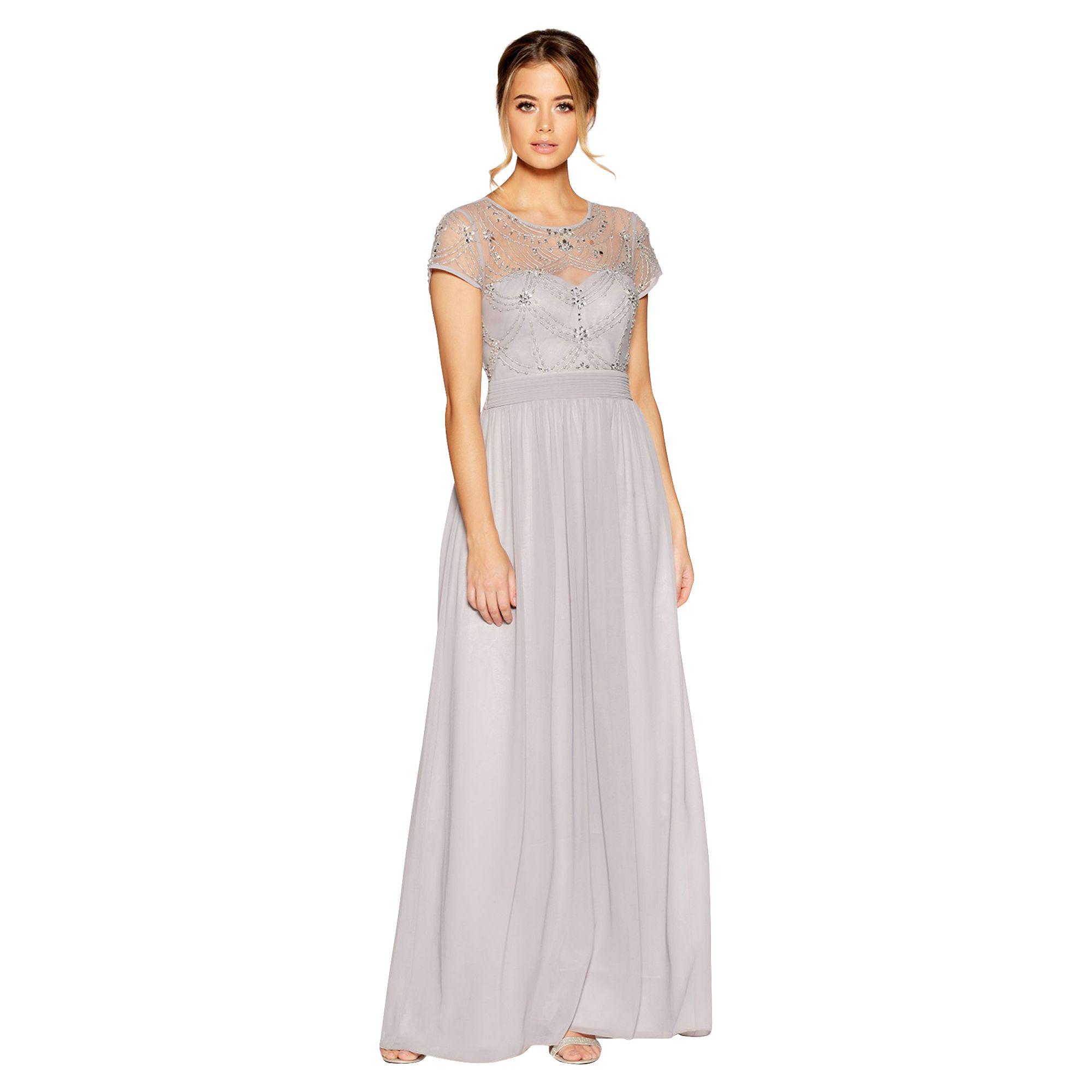 quiz grey embellished maxi dress