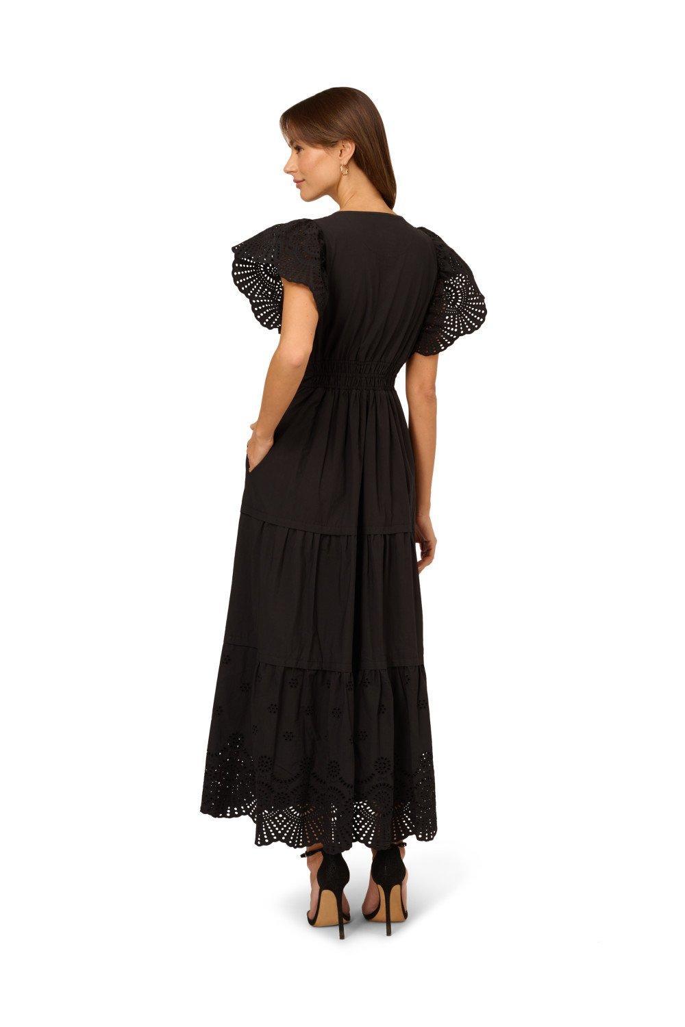 Adrianna Papell Cotton Eyelet Dress in Black Lyst UK