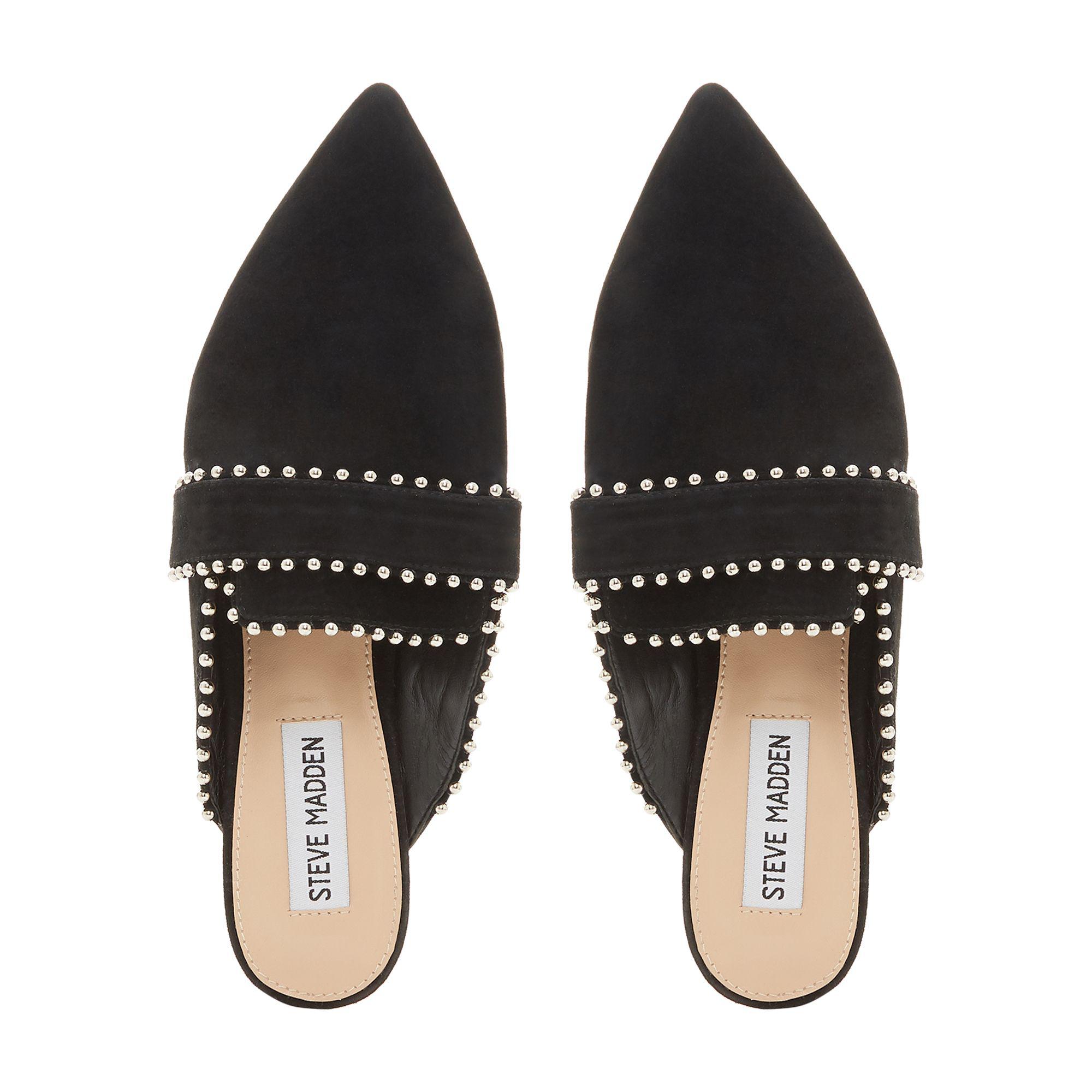 steve madden black suede mules