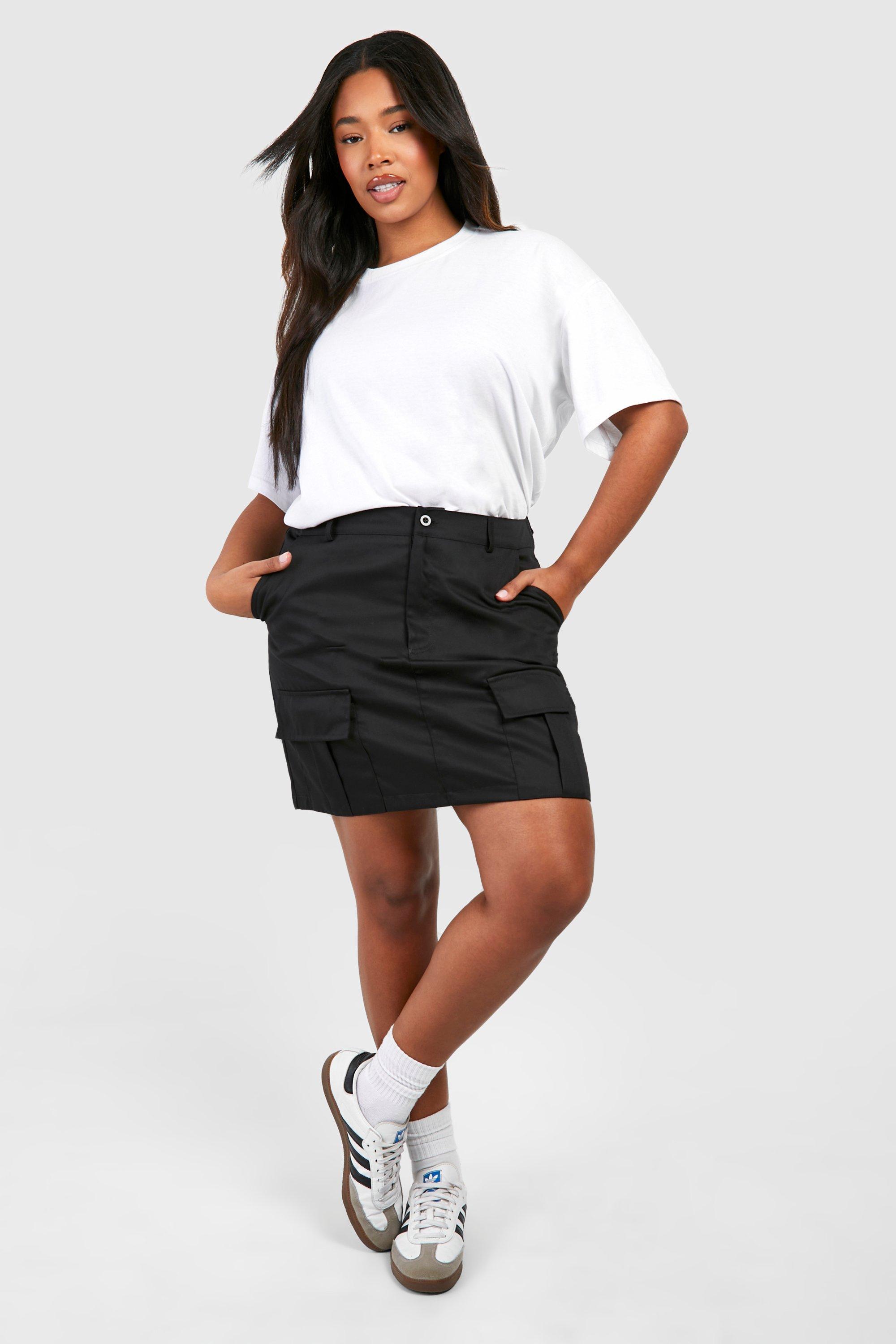 Basic Solid Black High Waisted Mini Skirt