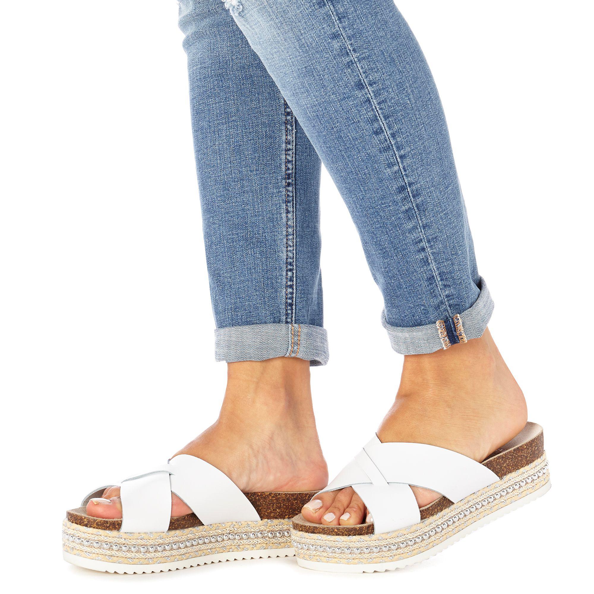 faith white sandals