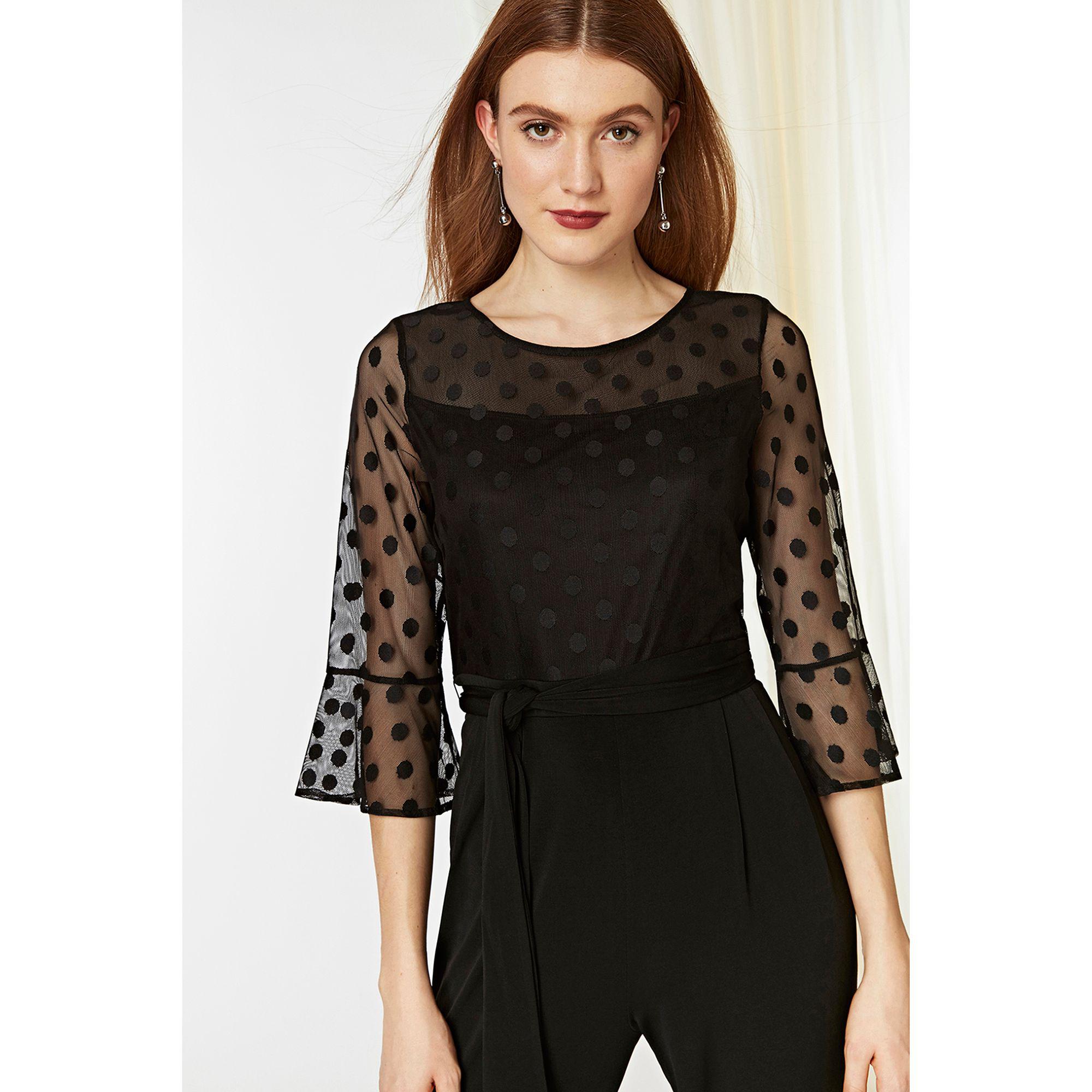 wallis spot mesh jumpsuit