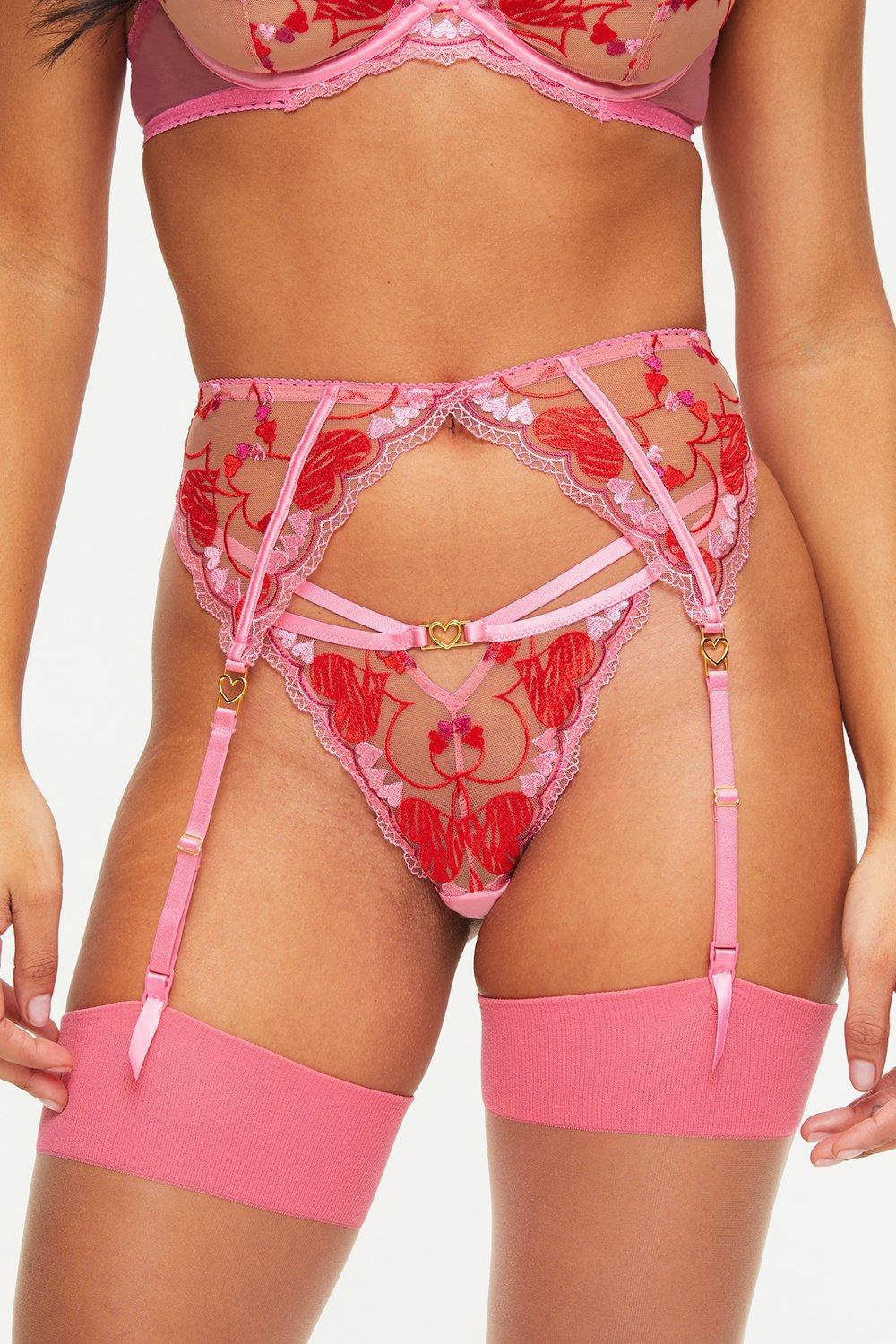 Pink Ann Summers Sexy Lace Suspender Belt