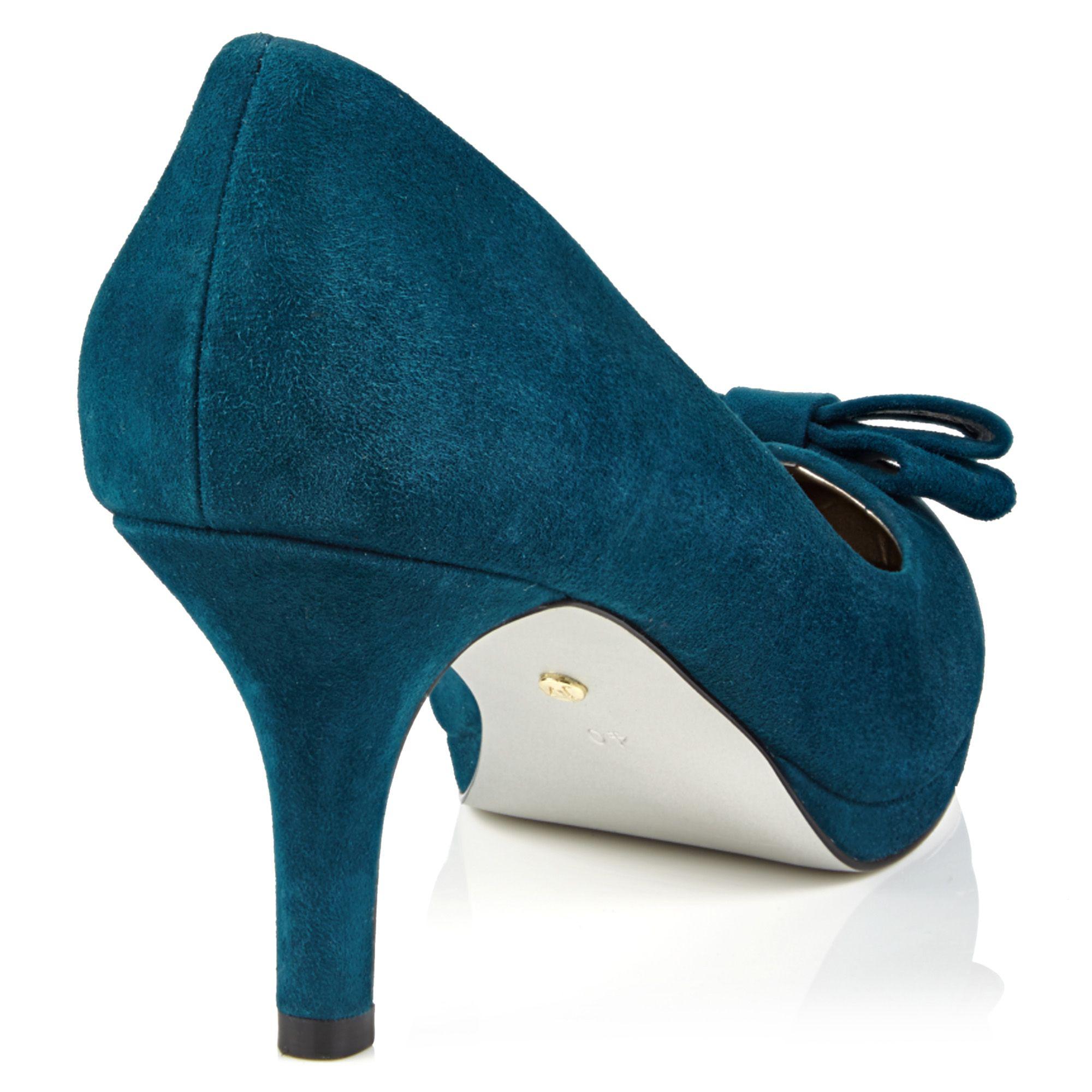 dark green suede court shoes
