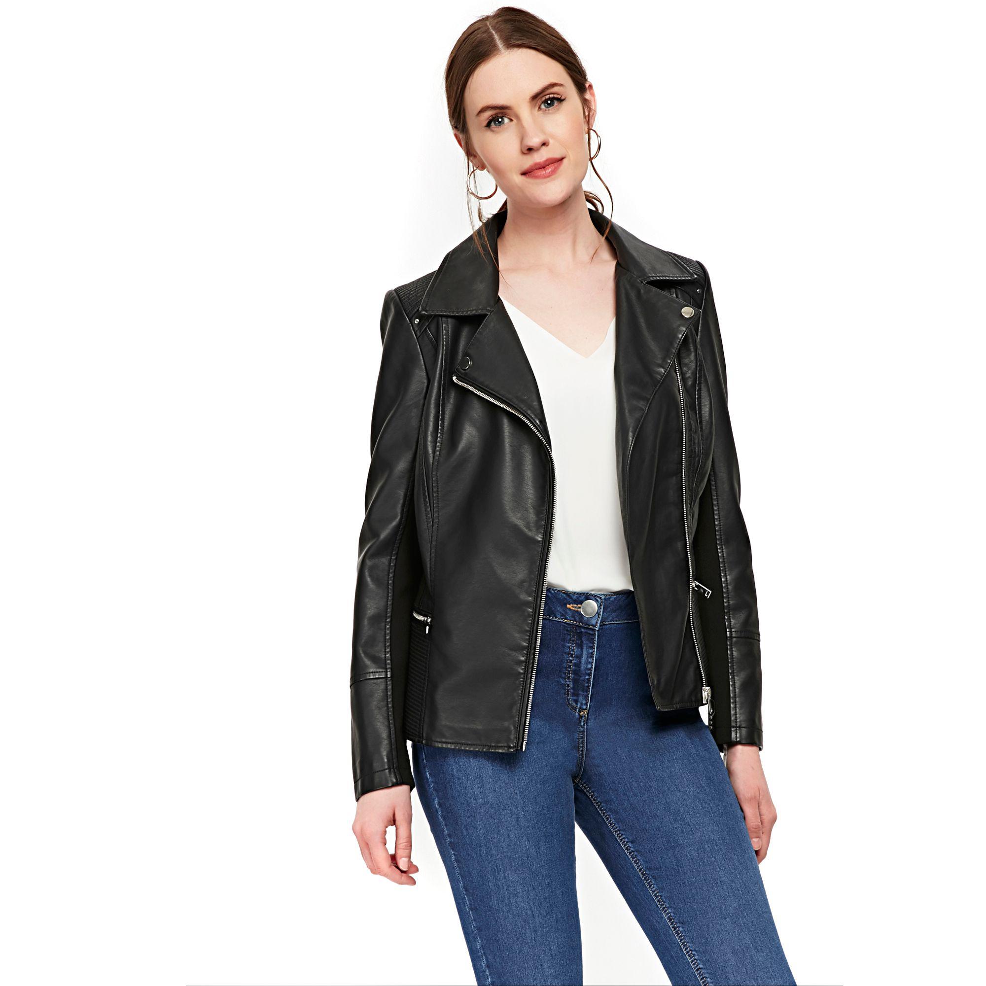 wallis petite leather jacket