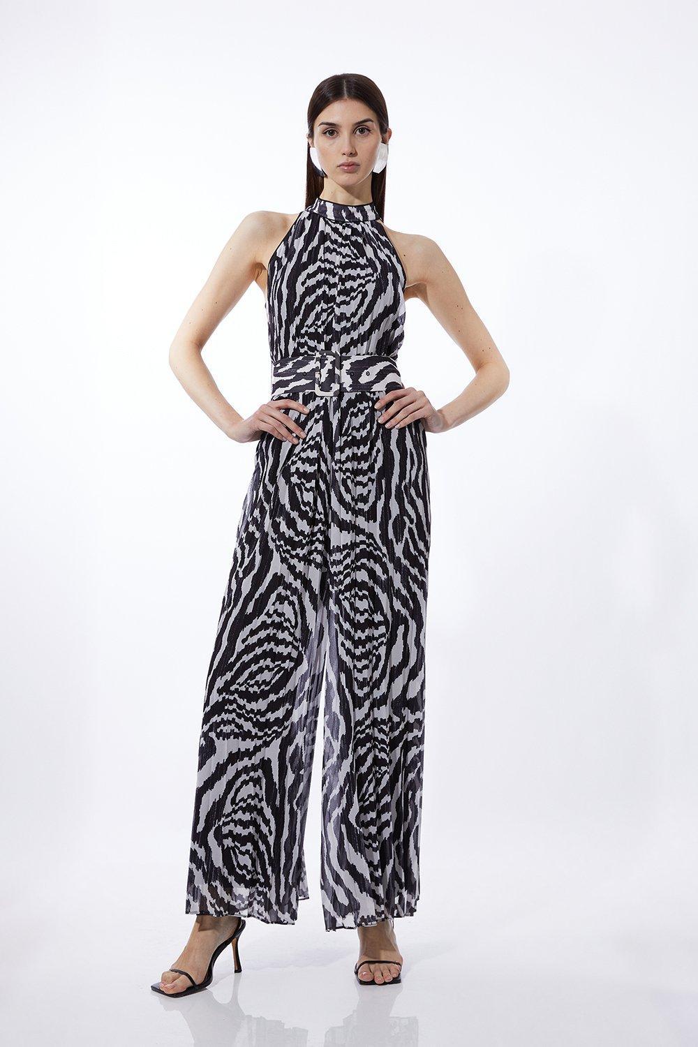 Mono Swirl Printed Georgette Woven Jumpsuit