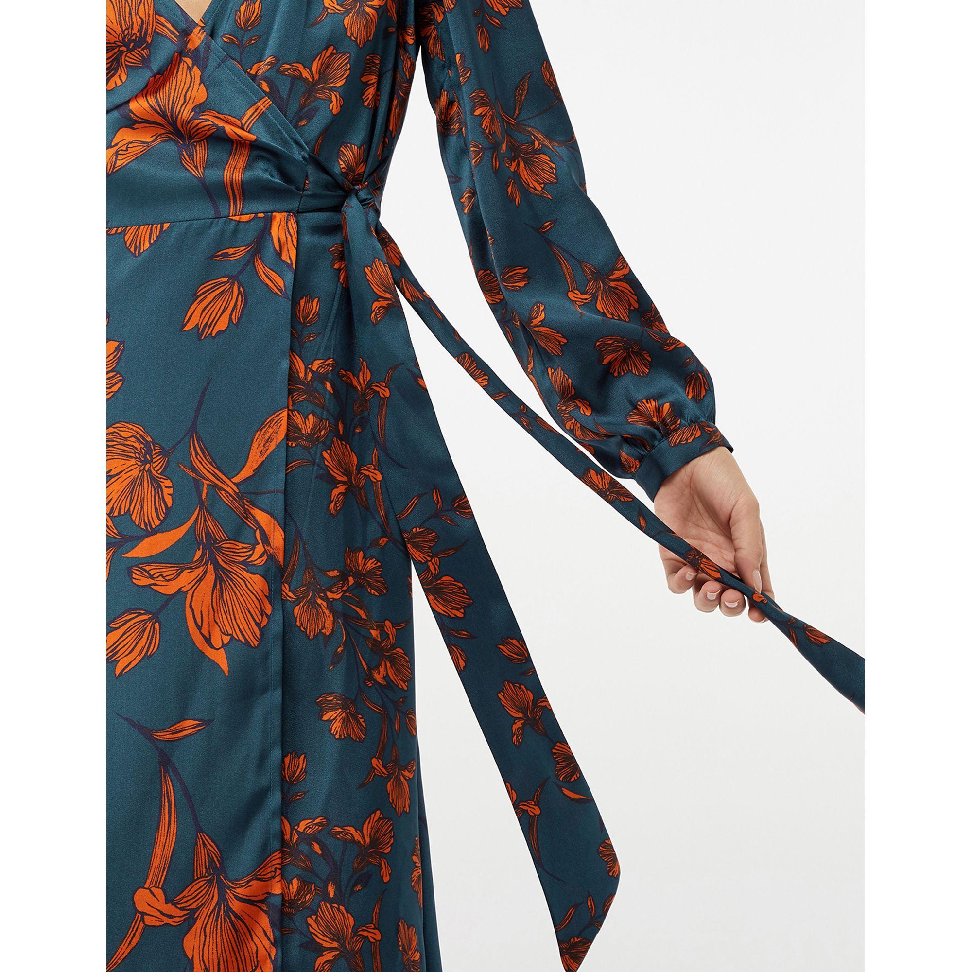 shayna floral print wrap midi dress