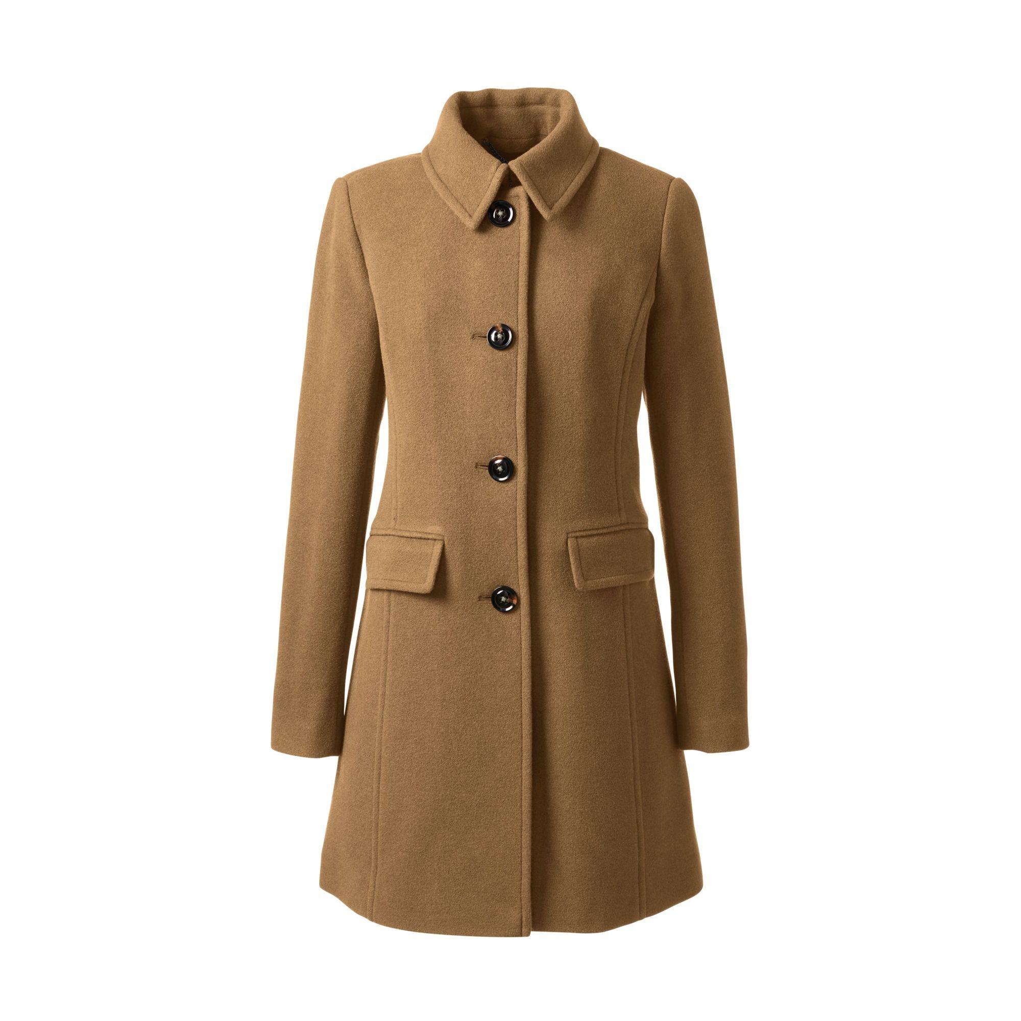 Lands' End Brown Plus Wool Blend Car Coat Lyst