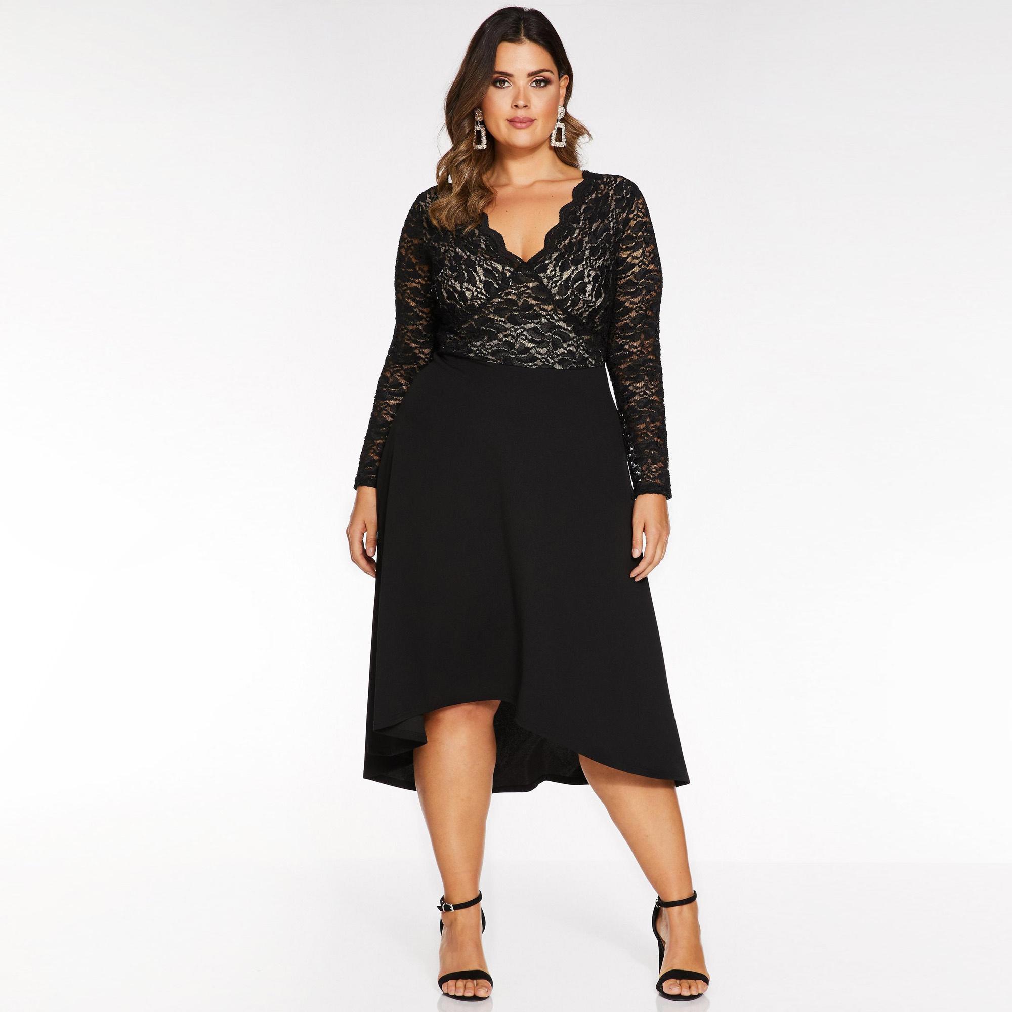 quiz black sequin lace wide leg jumpsuit