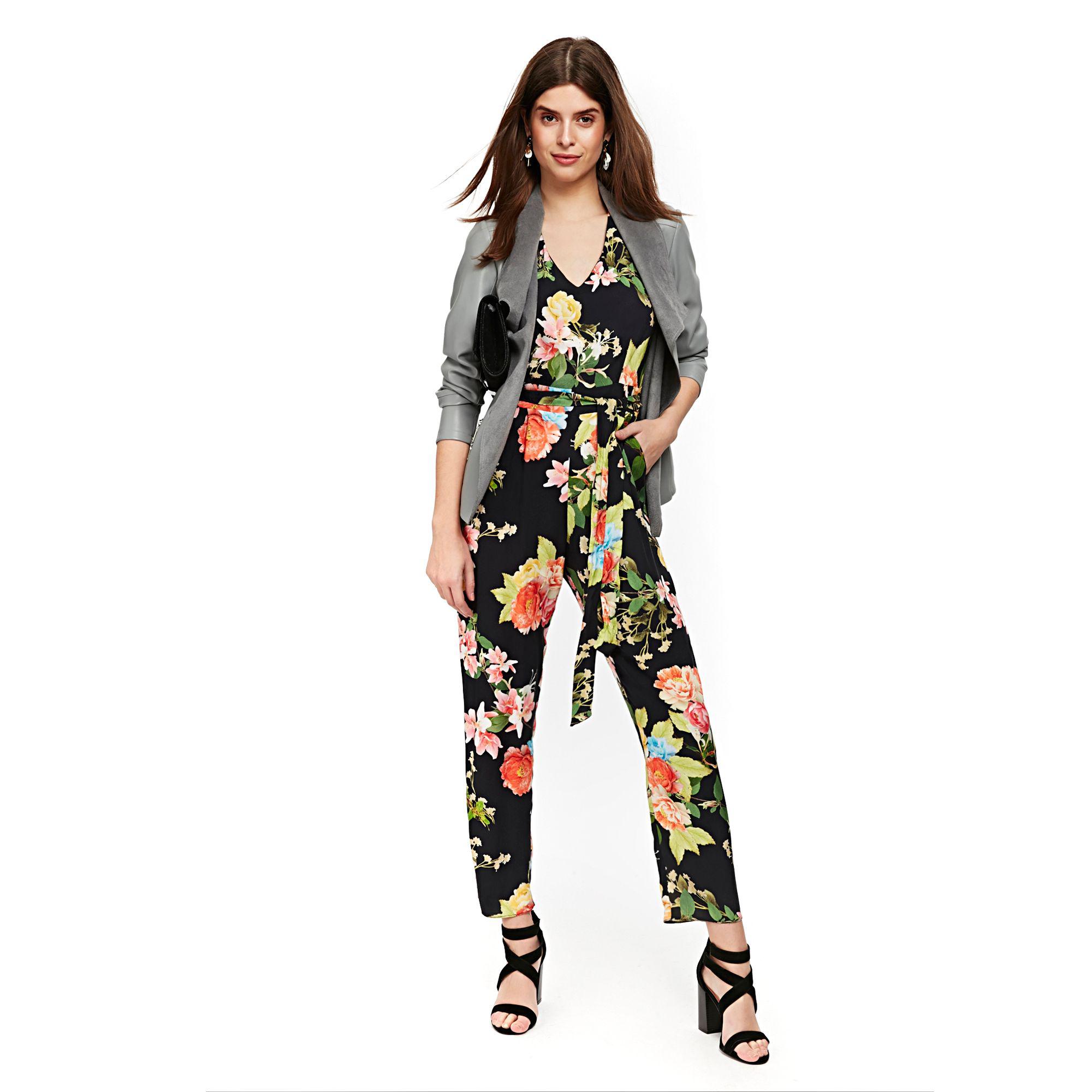 wallis floral jumpsuit