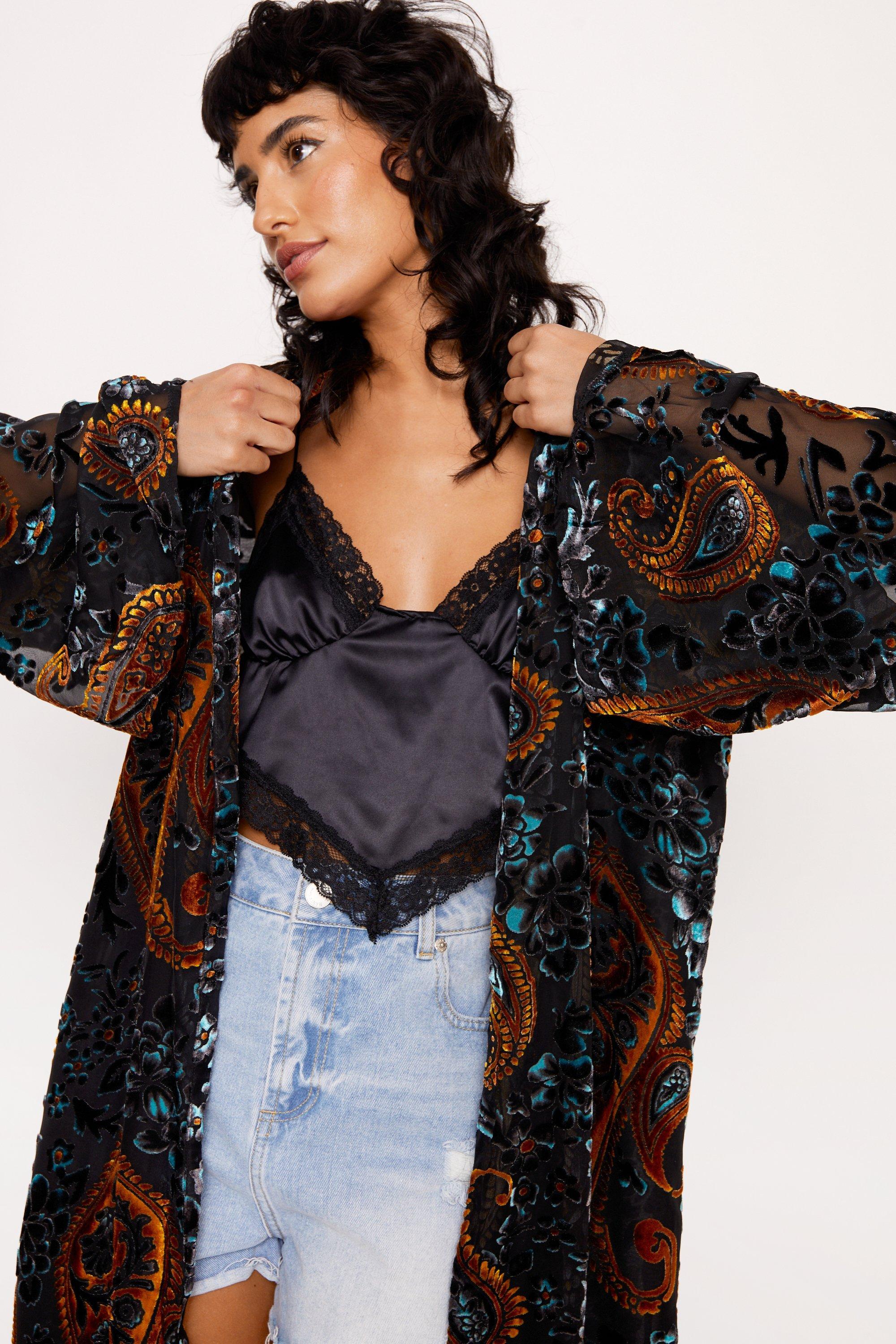Paisley kimono jacket cheap