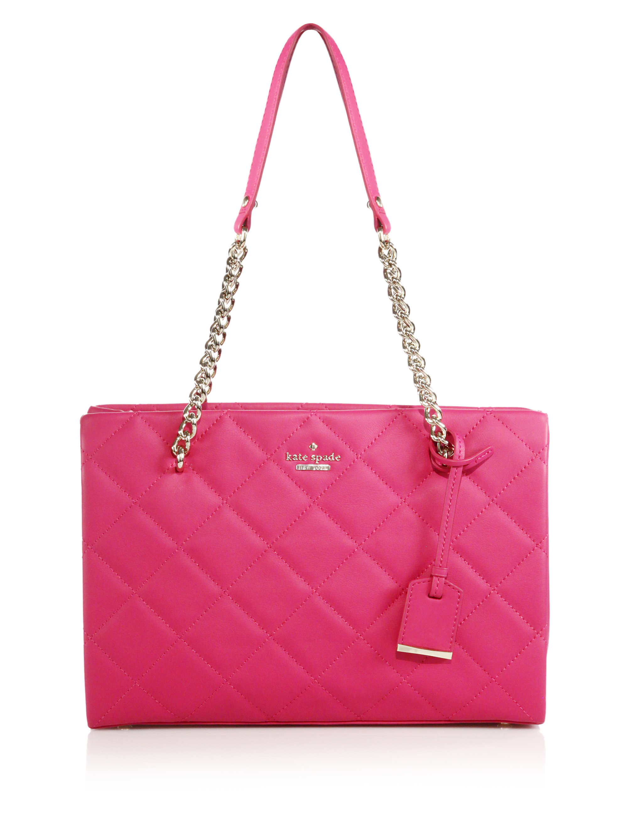 Kate spade new york Emerson Place Quilted Leather Tote in Pink Lyst
