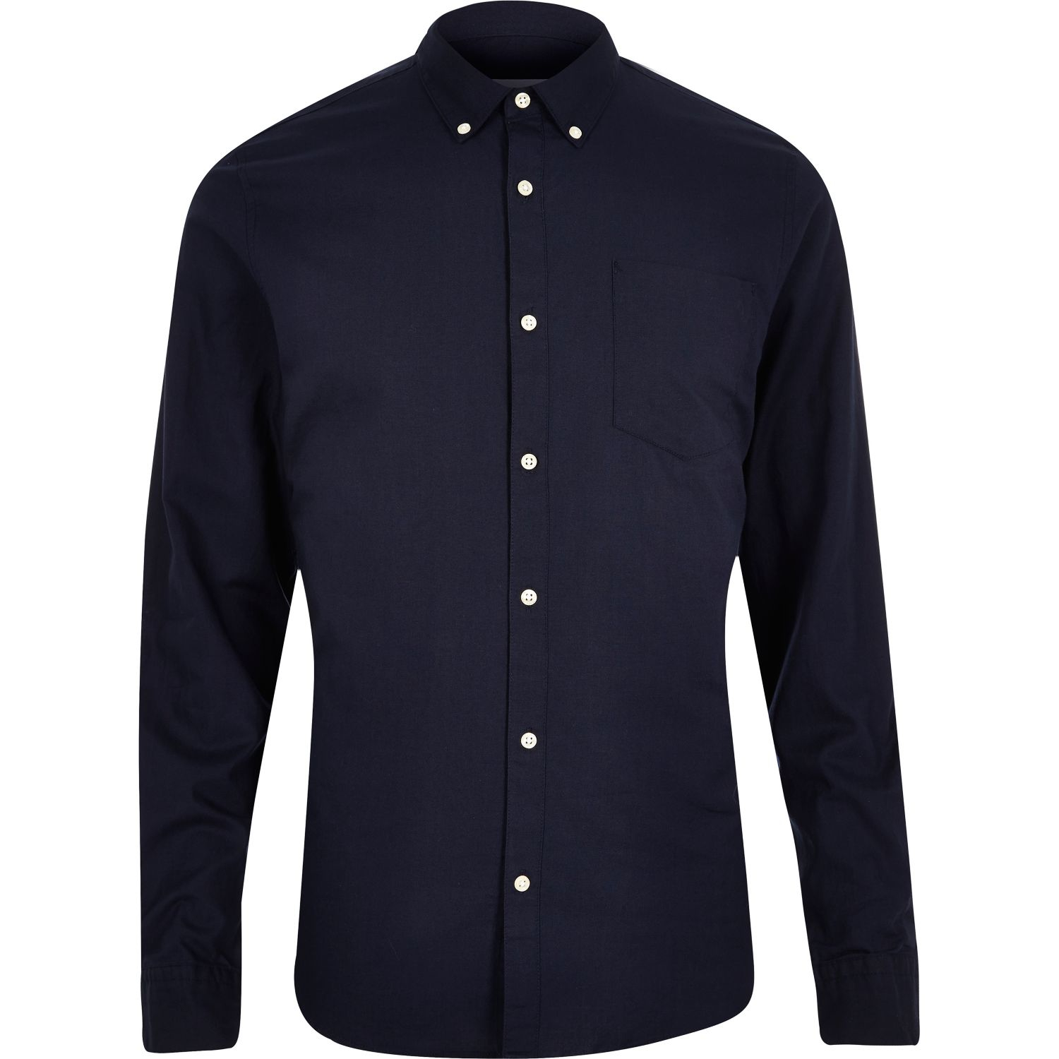 River Island Cotton Navy Blue Oxford Shirt for Men - Lyst
