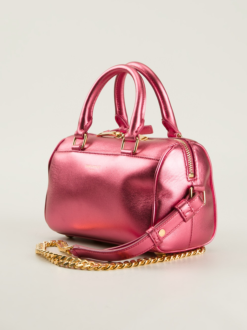 Saint laurent Mini Duffle Bag in Pink | Lyst