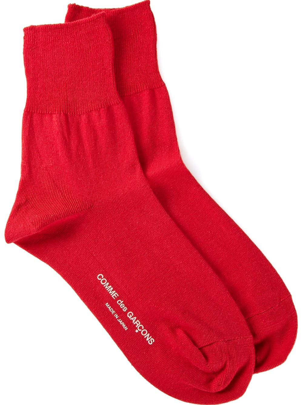 Lyst Comme Des Garçons RibbedTrim Cotton Socks in Red
