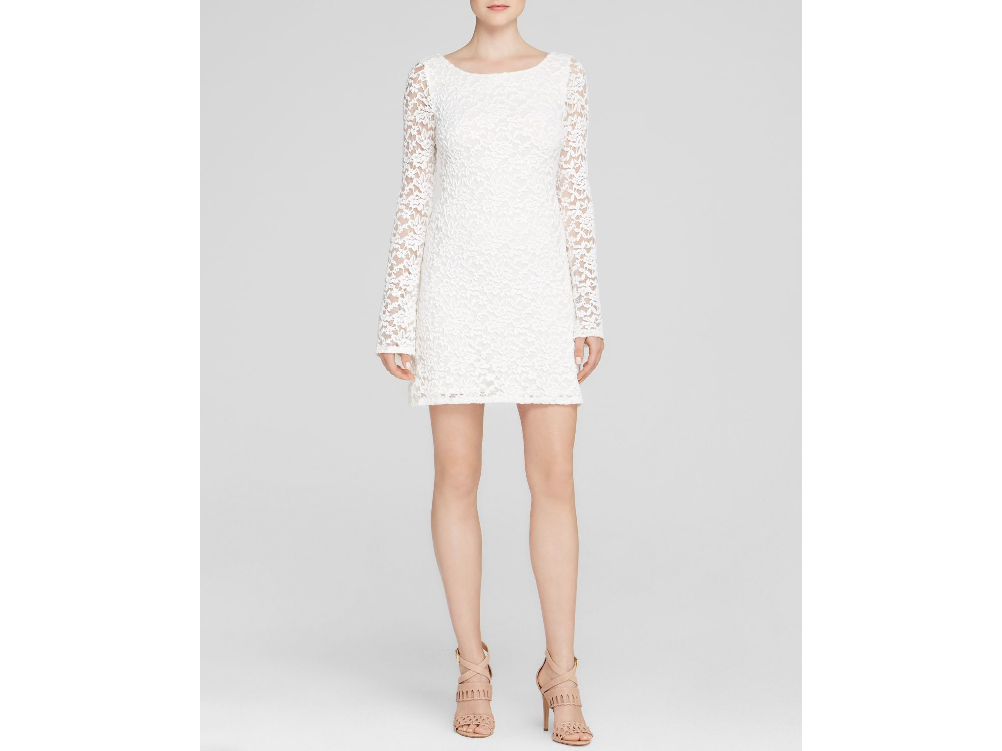 bloomingdales aqua white dress