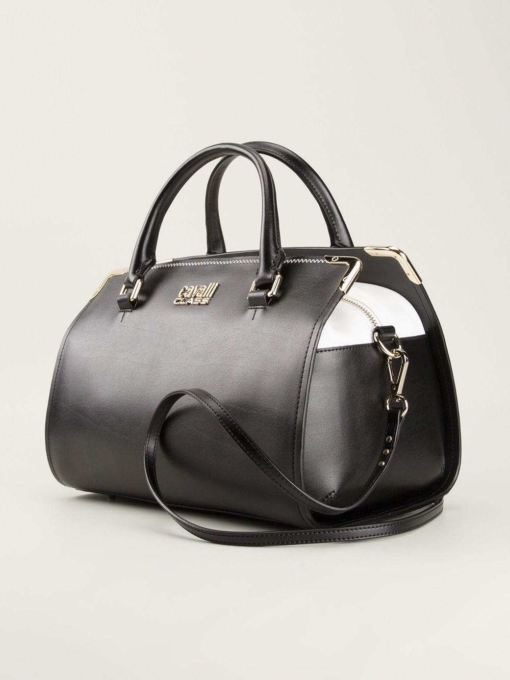 Class Roberto Cavalli Maggie Bowling Bag in Black | Lyst