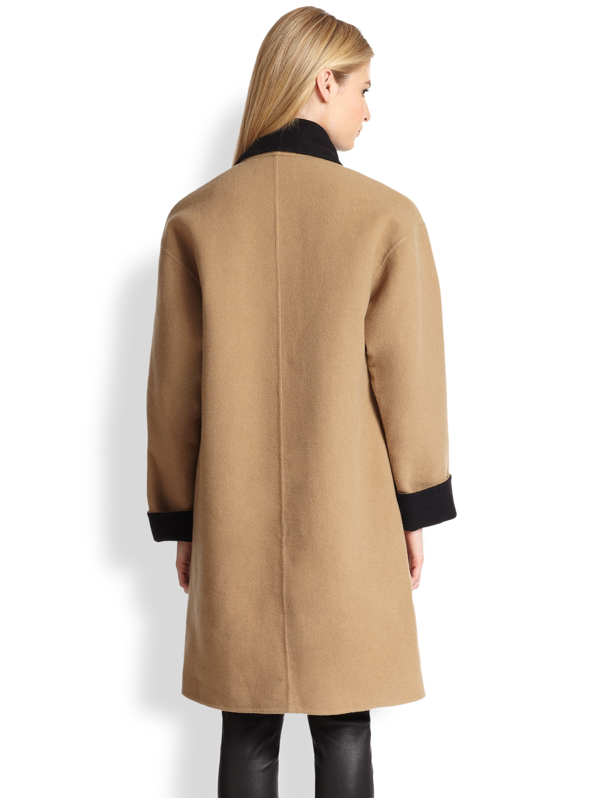 Lyst - Ralph Lauren Black Label Reversible Wool & Angora Mallory Coat ...