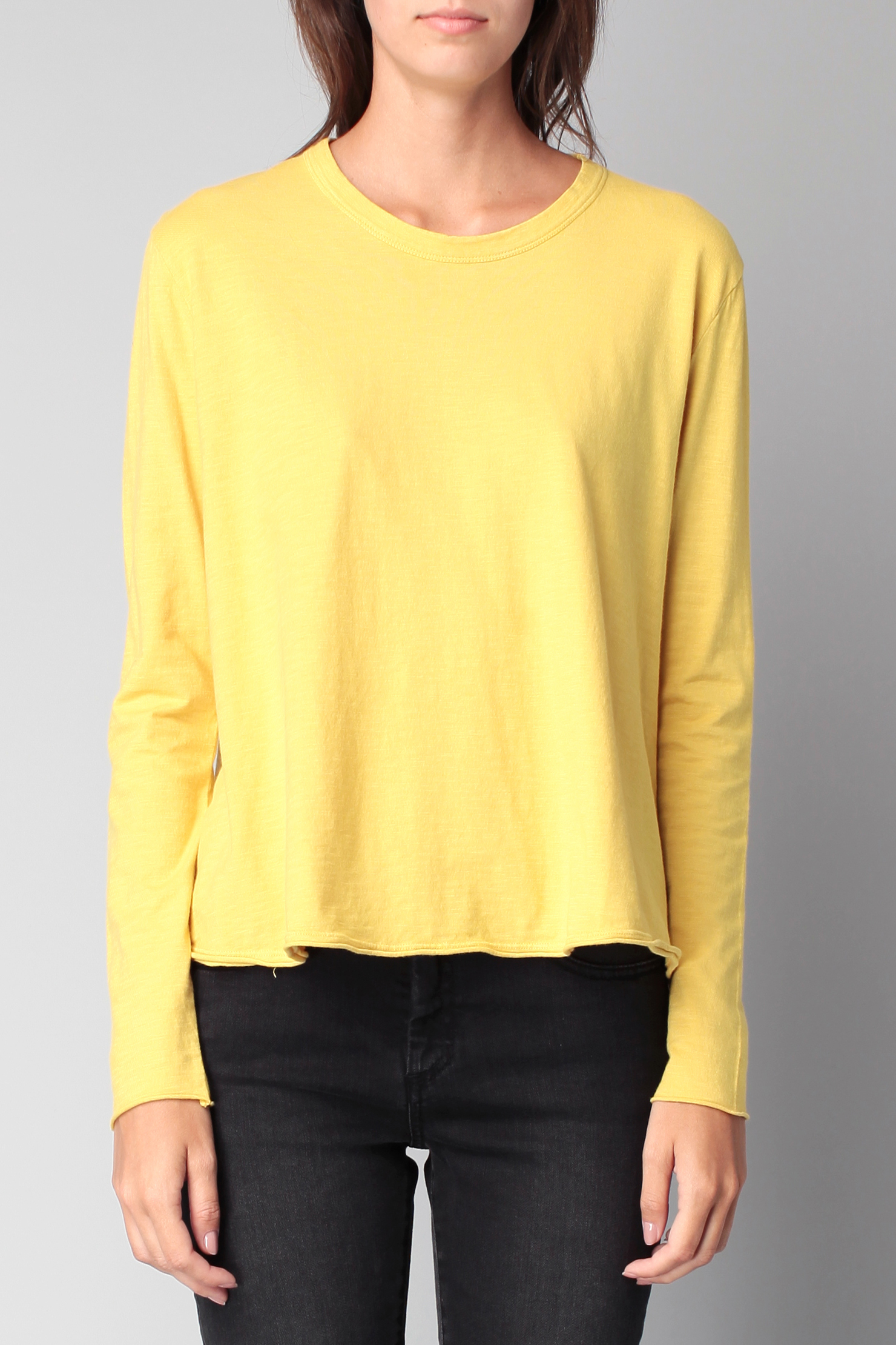 American vintage Long Sleeve Top in Yellow Lyst