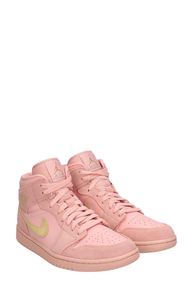 Nike Air Jordan 1mid Sneakers In Rose-pink Suede And Leather for Men | Lyst