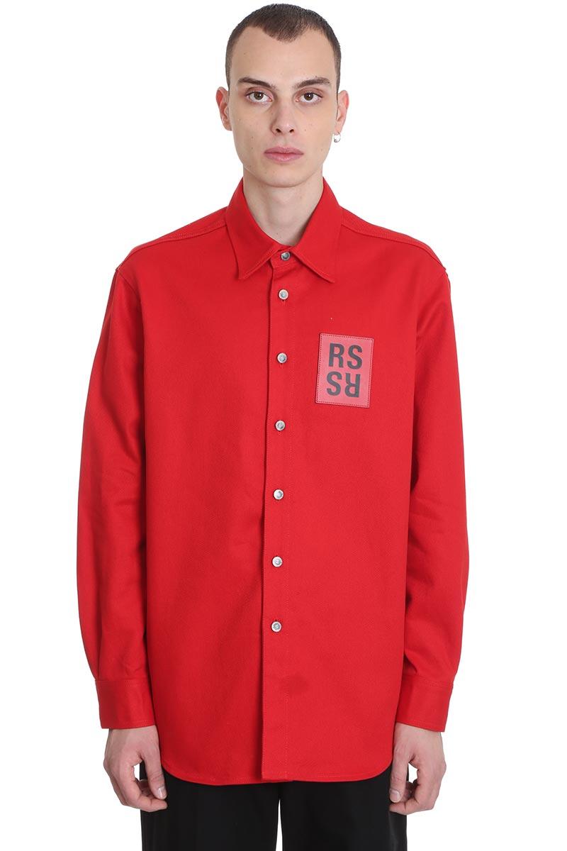 Raf Simons Cotton Shirt In Red Denim for Men - Lyst